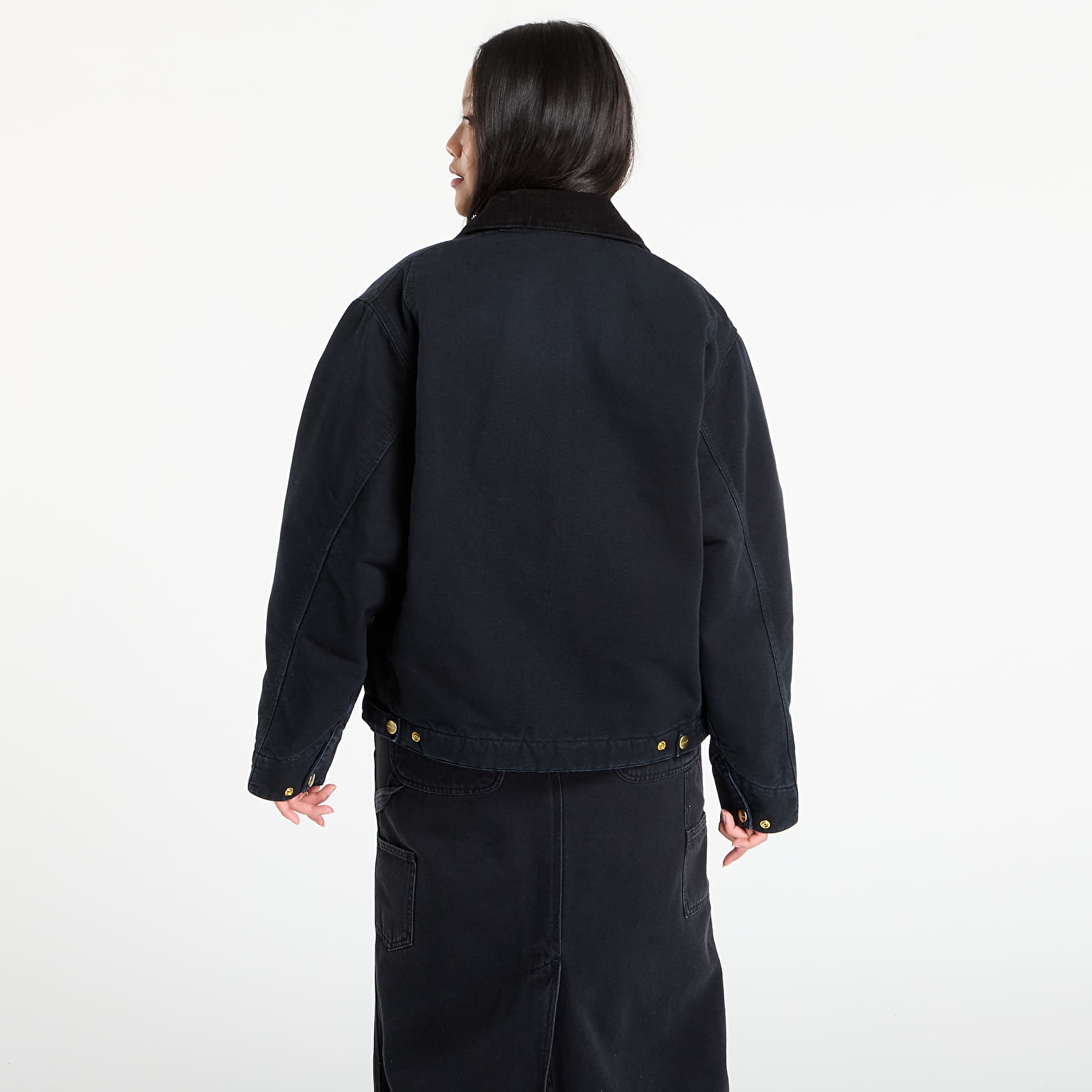 Pánske bundy Carhartt WIP OG Detroit Jacket Black/ Black Stone Canvas