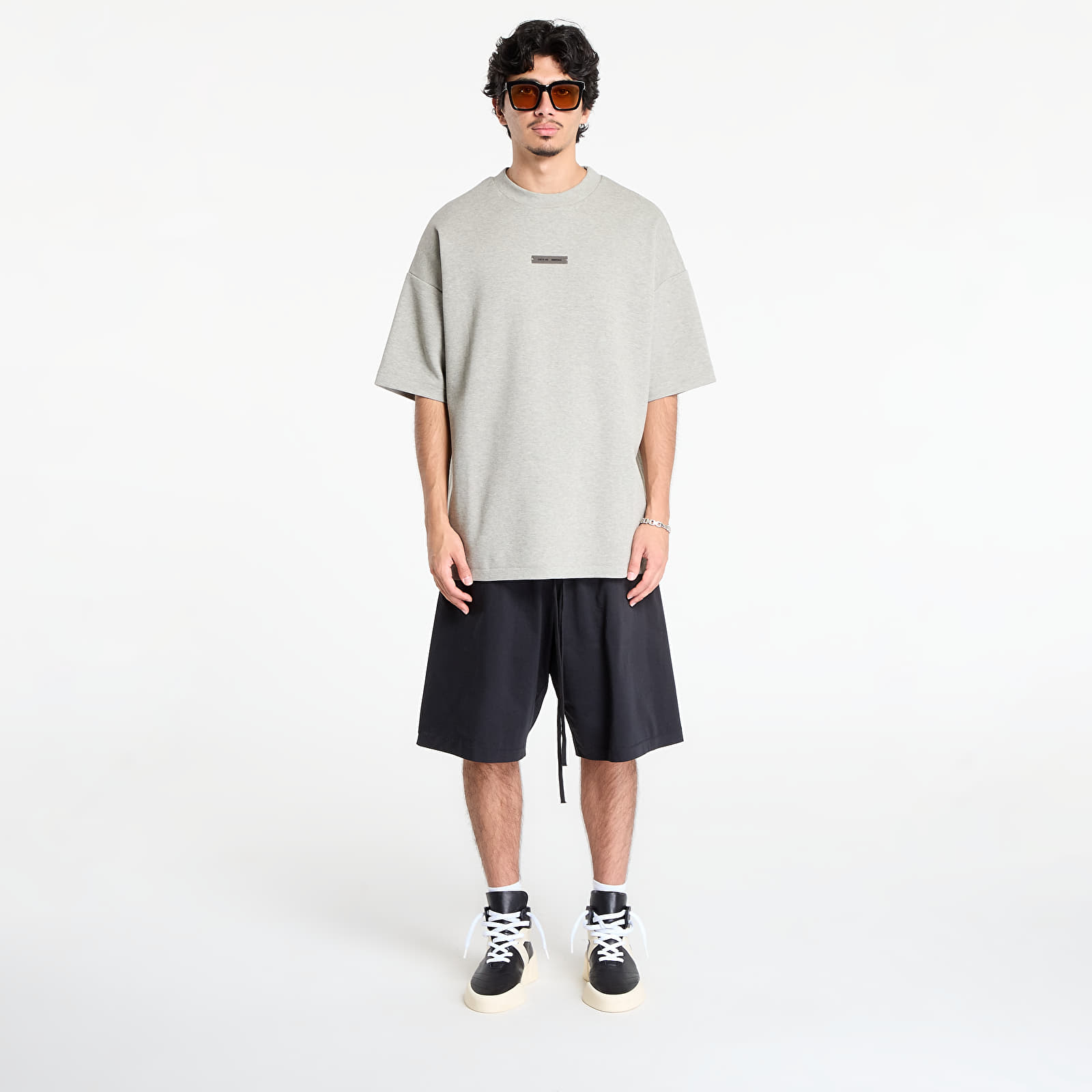 T-Shirts Fear of God Essentials Pique 90's Short Sleeve Tee Concrete Heather