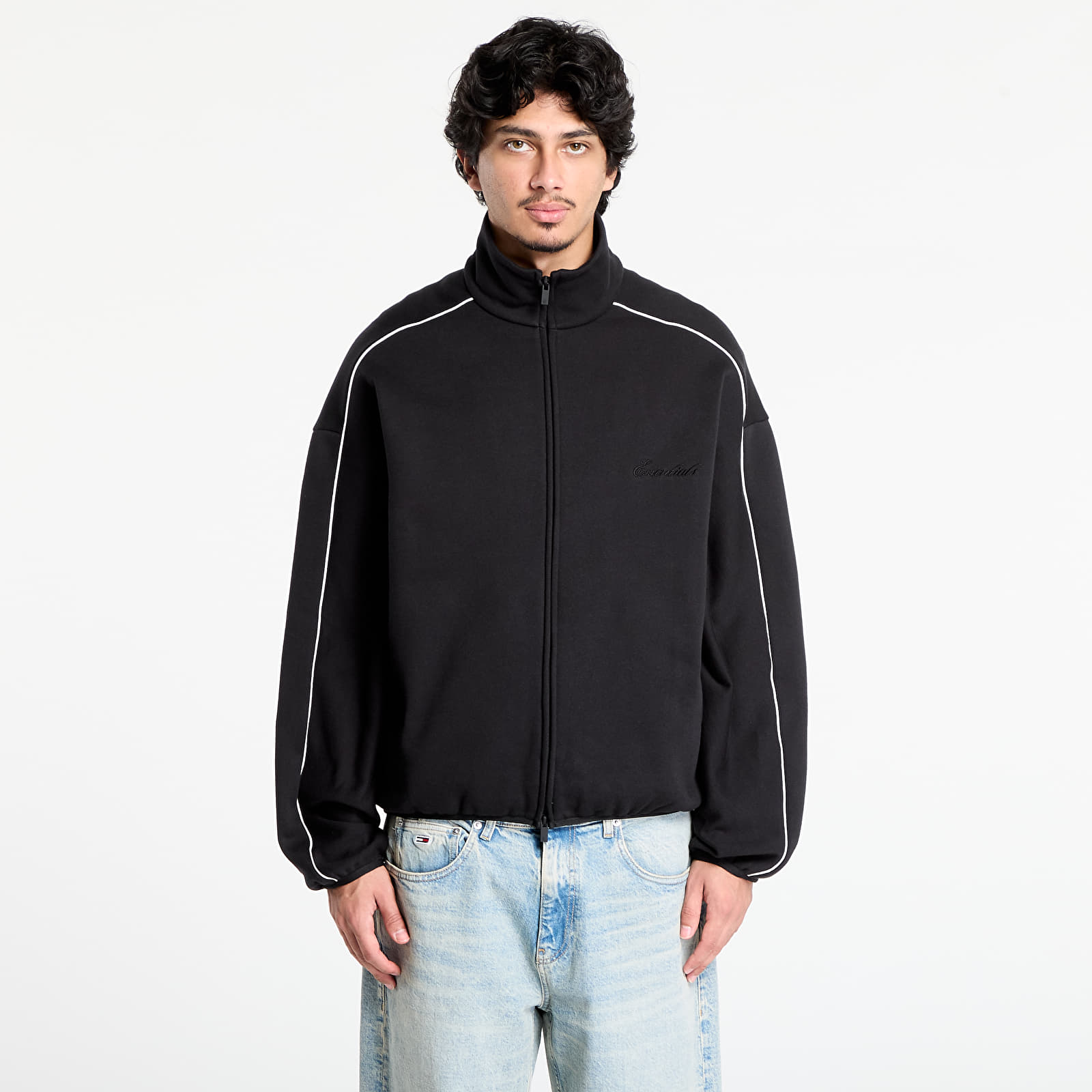 Hoodies and sweatshirts  Fear of God Essentials Modern Track Jacket Jet Black/ Cloud White