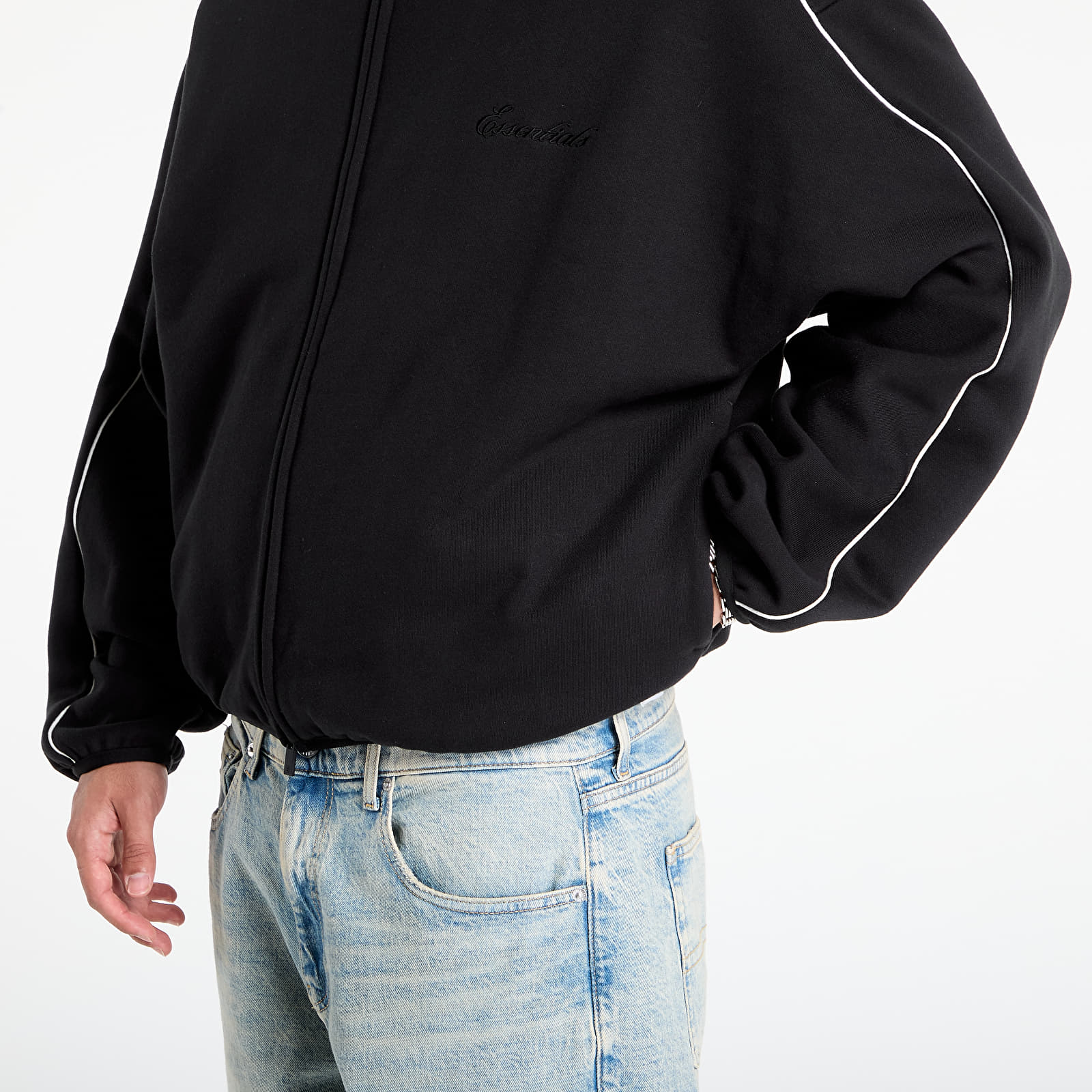 Hoodies and sweatshirts  Fear of God Essentials Modern Track Jacket Jet Black/ Cloud White
