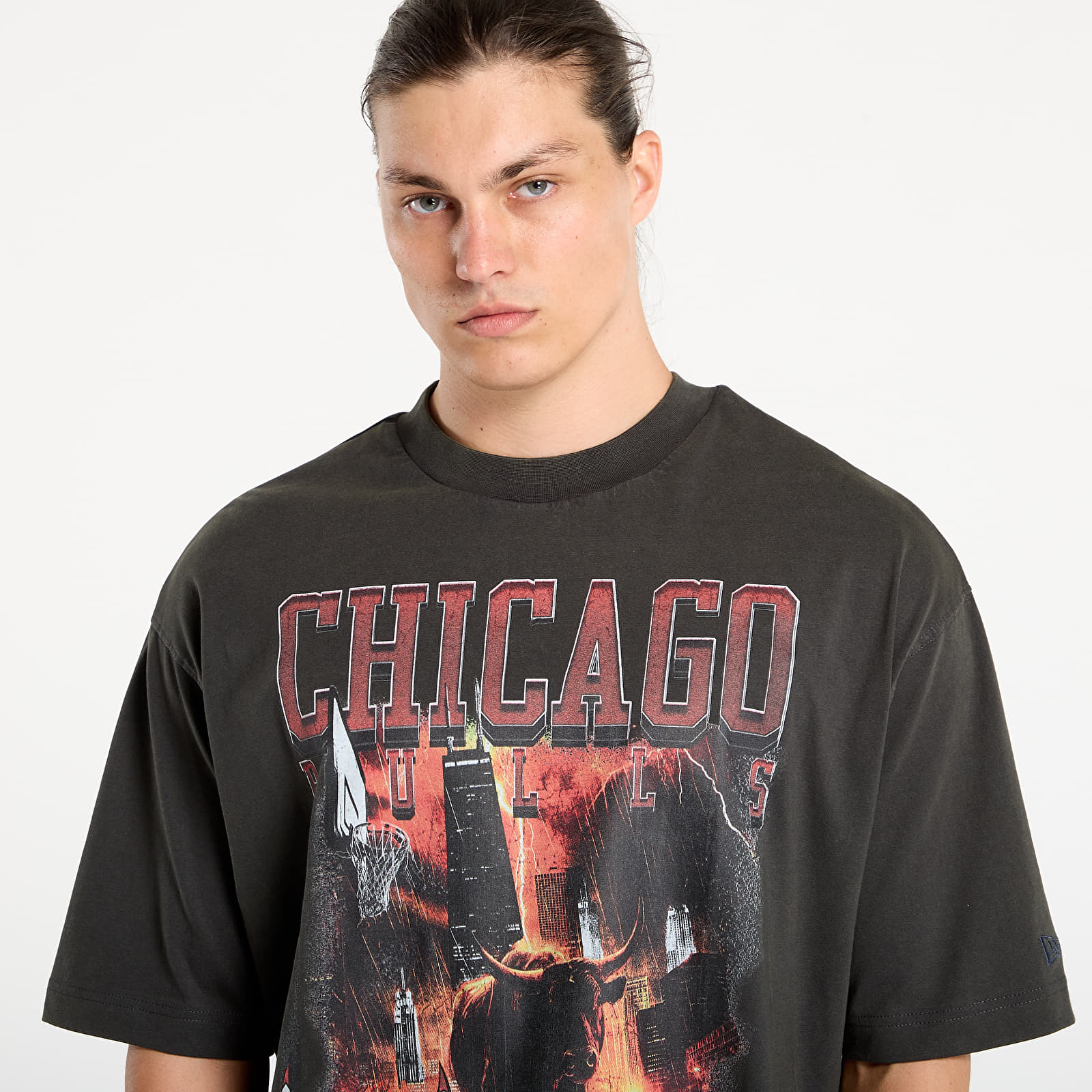 T-paidat New Era NBA Washed Graphic Chicago Bulls UNISEX Heather Gray