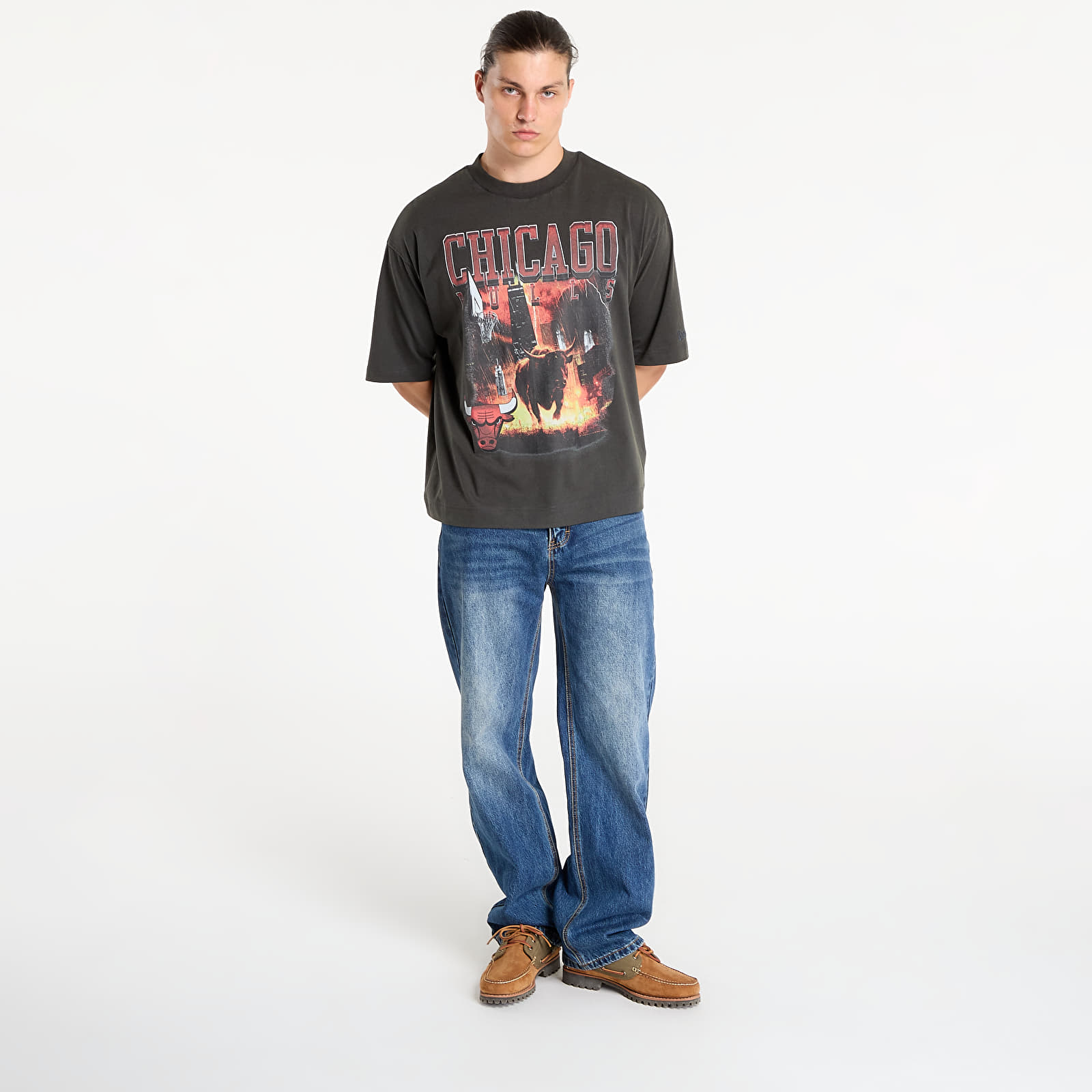 T-paidat New Era NBA Washed Graphic Chicago Bulls UNISEX Heather Gray