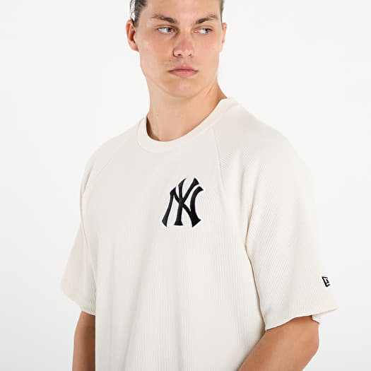 New Era Maglietta Oversize New York Yankees | T-shirt Beige In 100% Cotone, Licenza MLB, Logo Ricamato