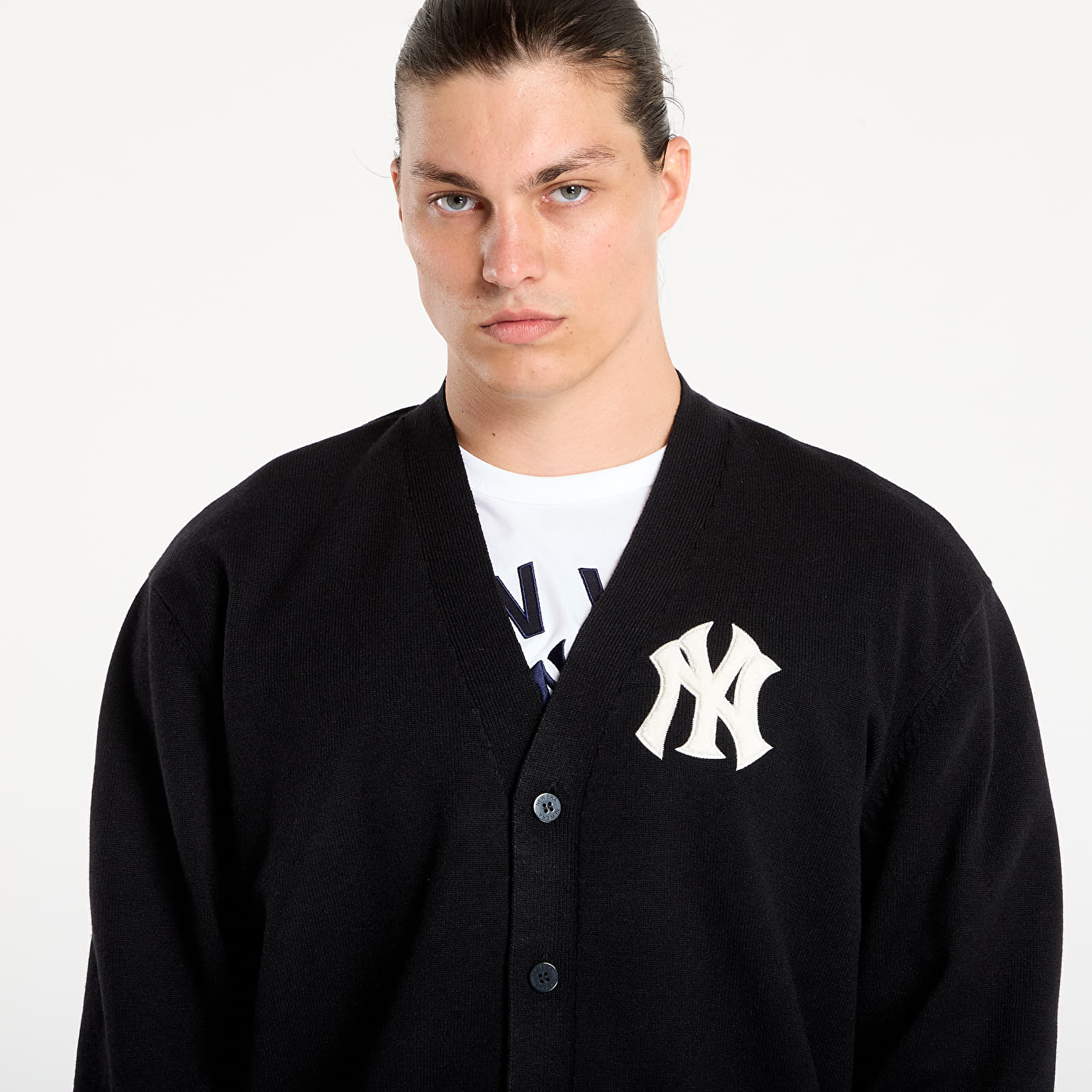Férfi pulóverek New Era MLB Knit Cardigan New York Yankees UNISEX Black