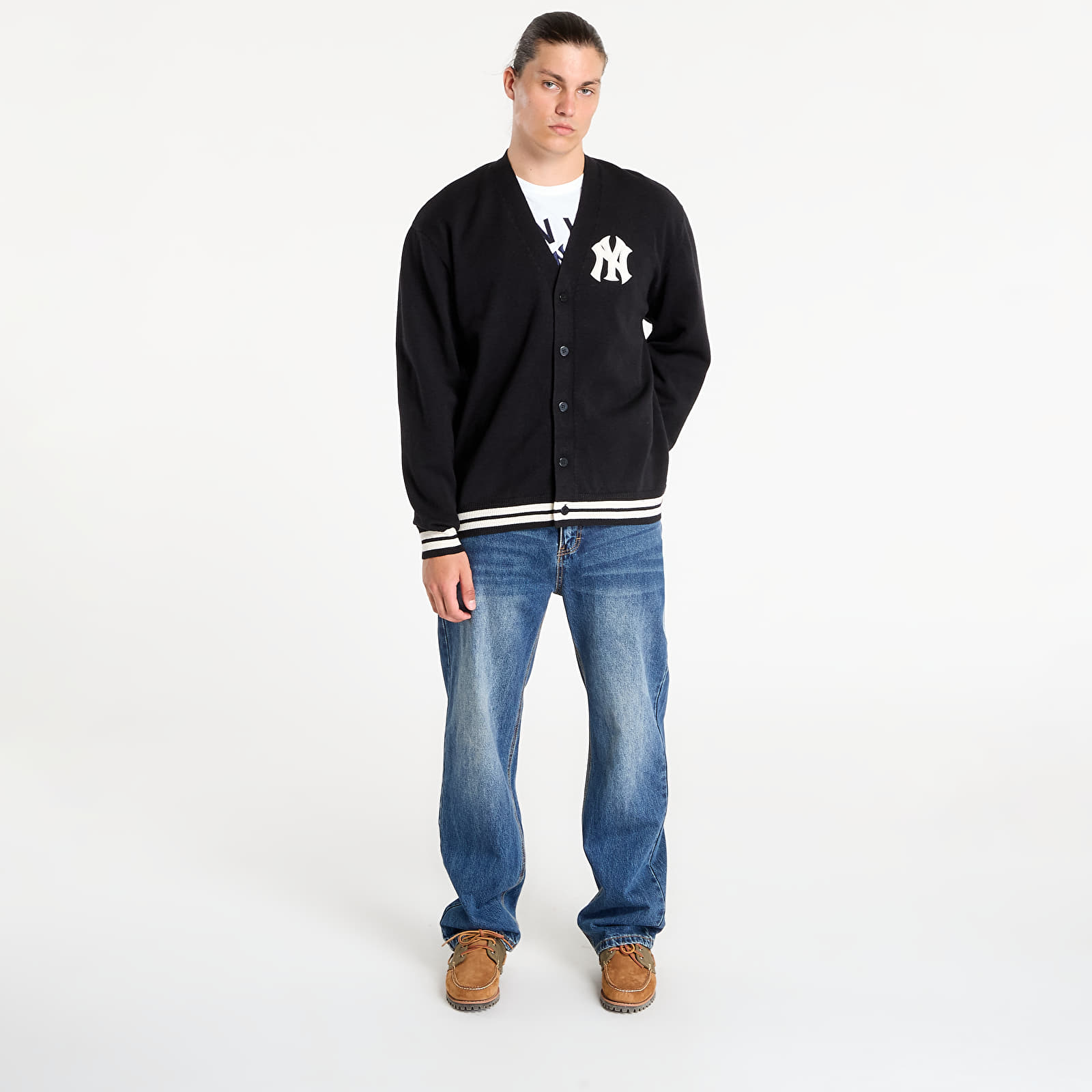 Férfi pulóverek New Era MLB Knit Cardigan New York Yankees UNISEX Black