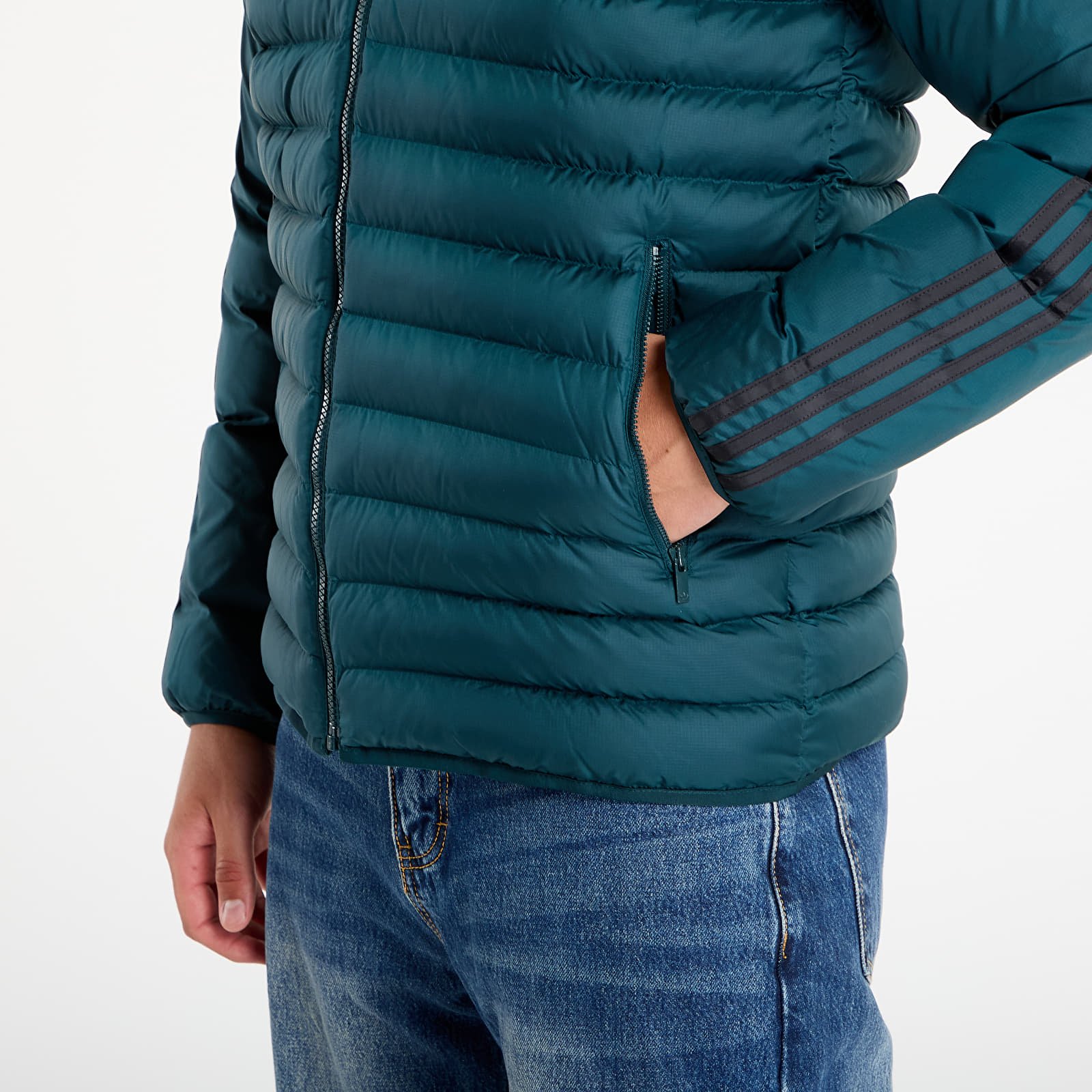 Férfi kabátok adidas Synthetic Hooded Jacket Aurora Ivy/ Black