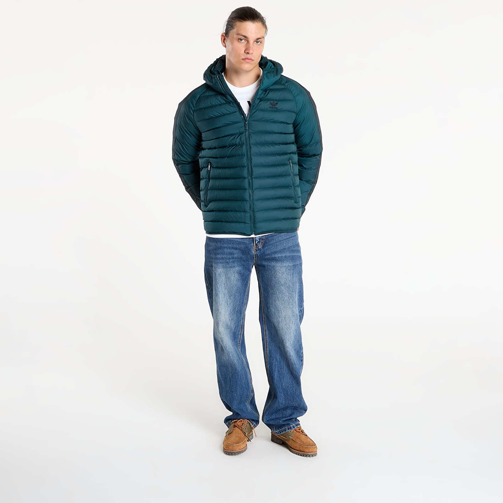Férfi kabátok adidas Synthetic Hooded Jacket Aurora Ivy/ Black