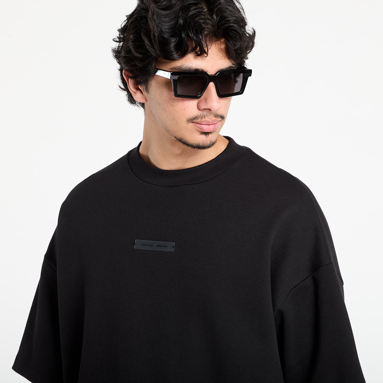 T-Shirts Fear of God Essentials Pique 90's Short Sleeve Tee Jet Black