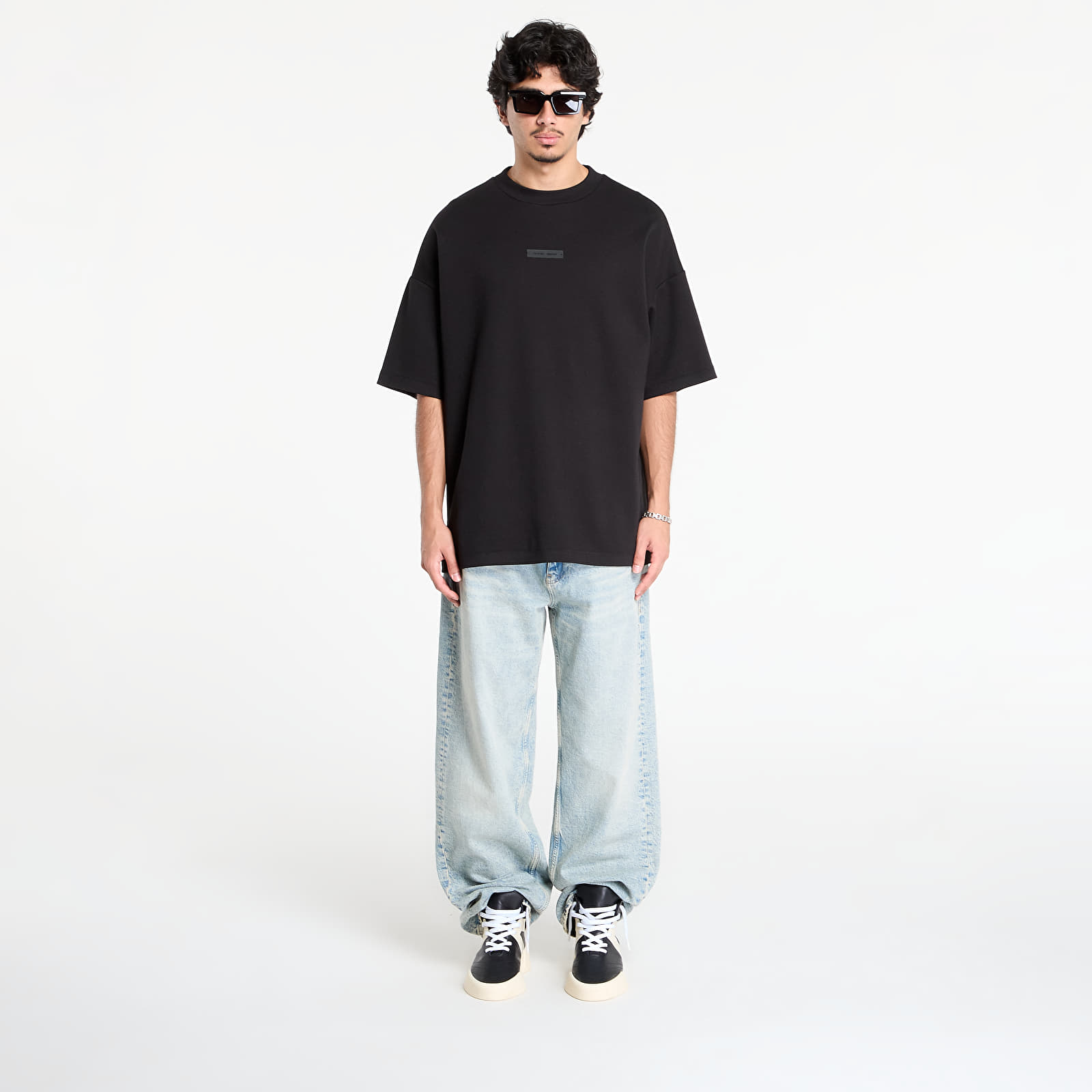 T-Shirts Fear of God Essentials Pique 90's Short Sleeve Tee Jet Black