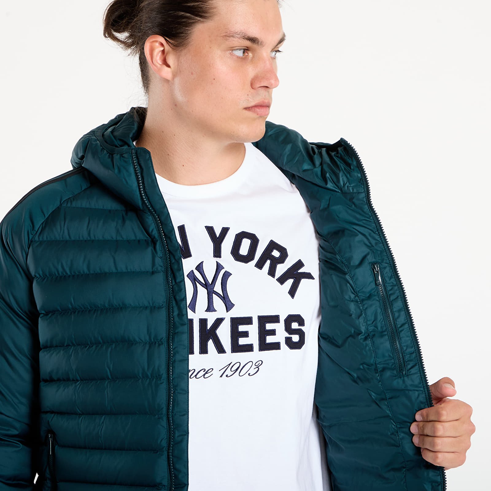 Férfi kabátok adidas Synthetic Hooded Jacket Aurora Ivy/ Black