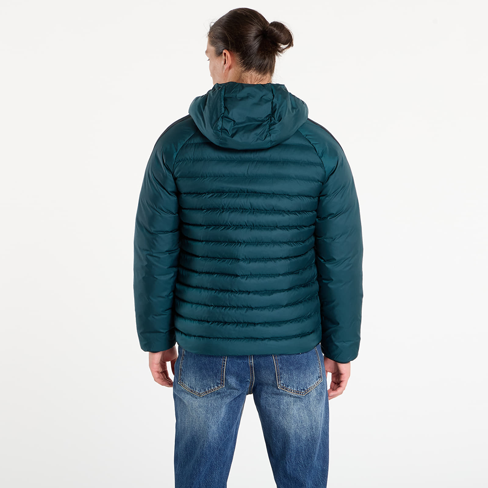 Férfi kabátok adidas Synthetic Hooded Jacket Aurora Ivy/ Black