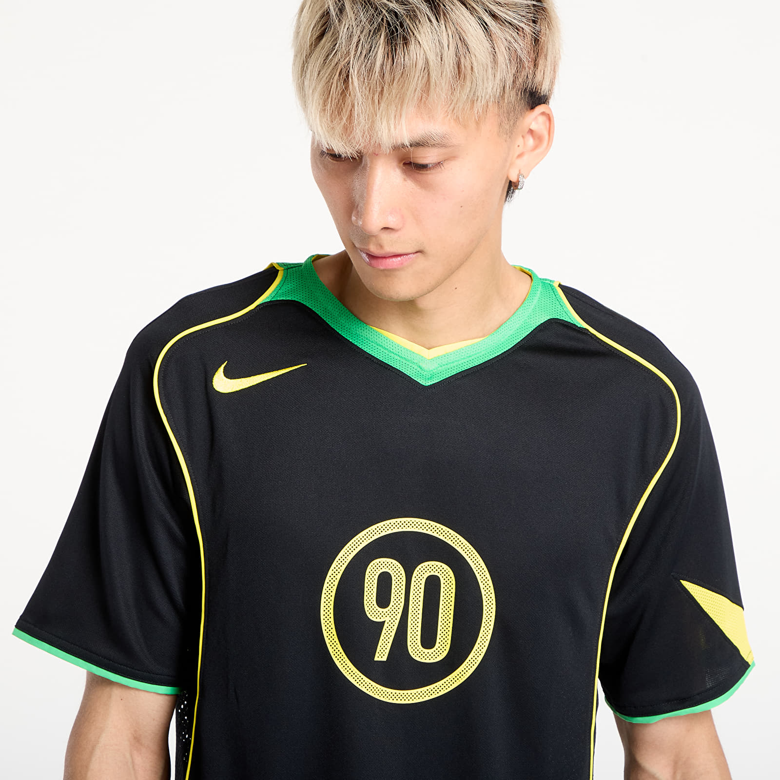 Jerseys Nike Total 90 Men's Dri-FIT Soccer Jersey Black/ Green Spark/ Opti Yellow