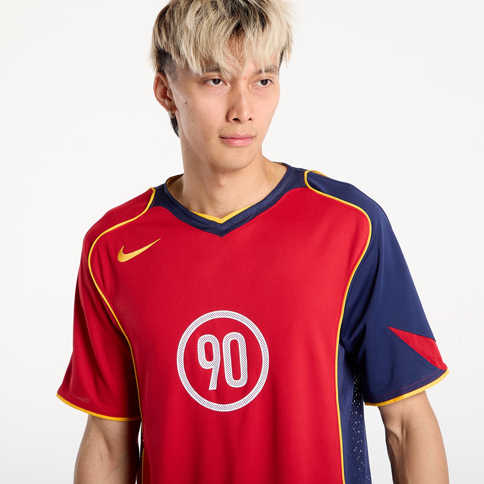 Jerseys Nike Total 90 Men's Dri-FIT Soccer Jersey Gym Red/ Midnight Navy/ University Gold