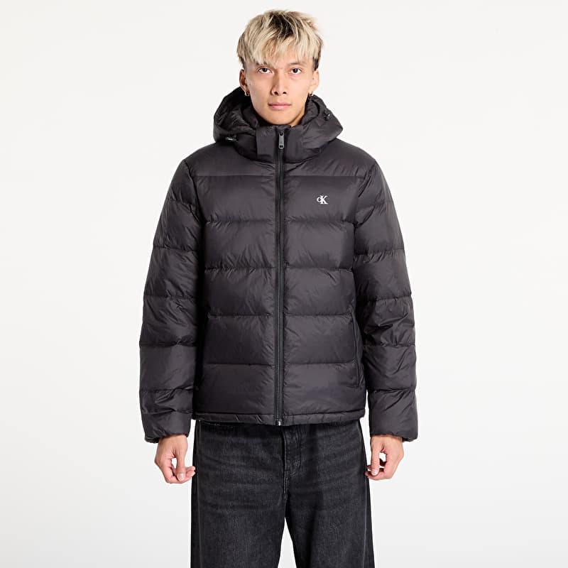 Calvin Klein Jeans Ls Nylon Zip Off Hooded Jacket Black