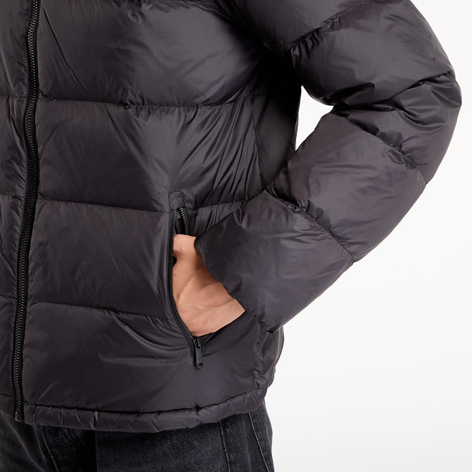 Férfi bélelt kabátok Calvin Klein Jeans Ls Nylon Zip Off Hooded Jacket Black