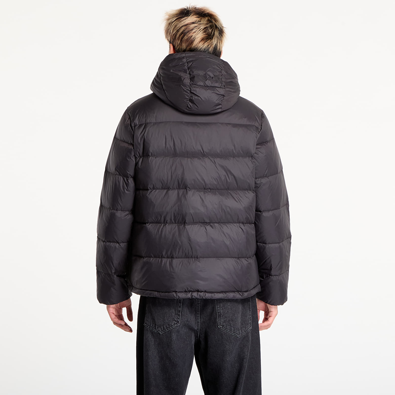 Férfi bélelt kabátok Calvin Klein Jeans Ls Nylon Zip Off Hooded Jacket Black