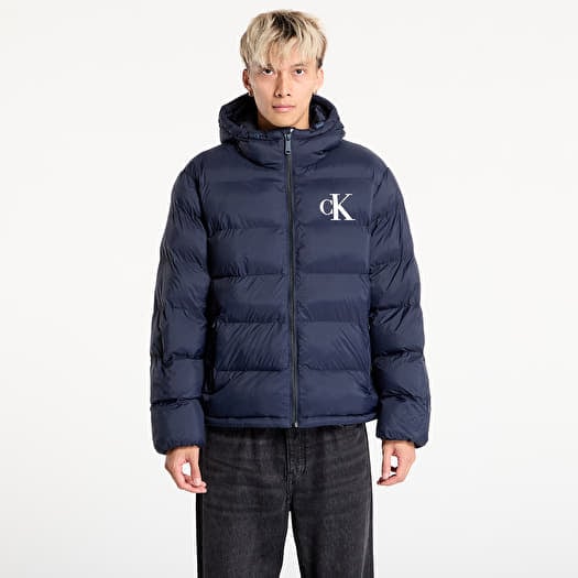 Calvin Klein Jeans Ls Nylon Monogram Puff Jacket Blue