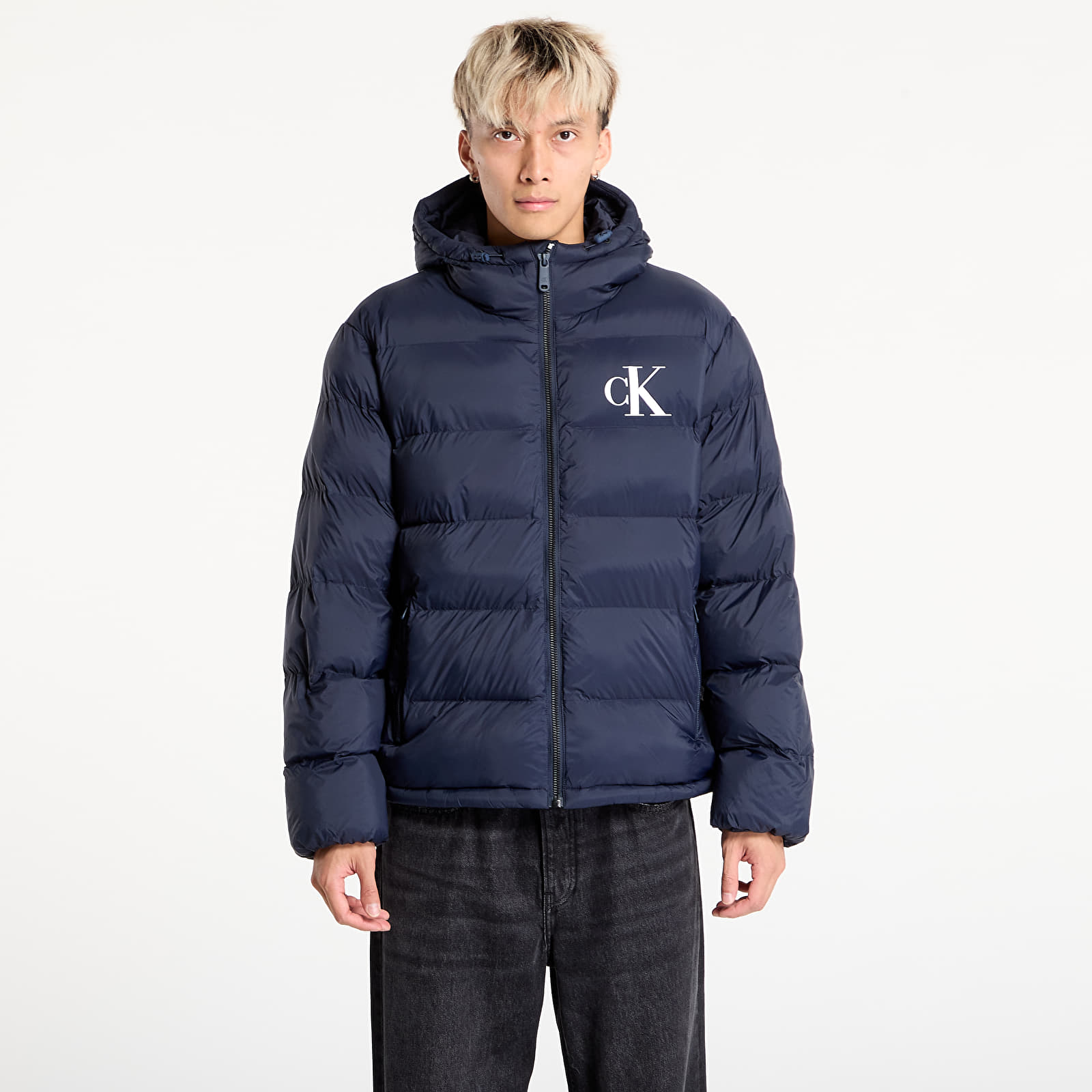 Puffer-jakker Calvin Klein Jeans Ls Nylon Monogram Puff Jacket Blue