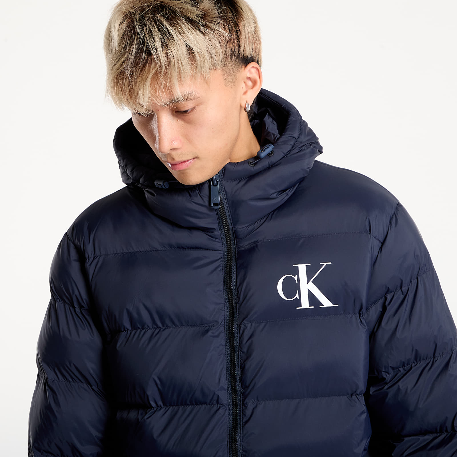 Puffer-jakker Calvin Klein Jeans Ls Nylon Monogram Puff Jacket Blue