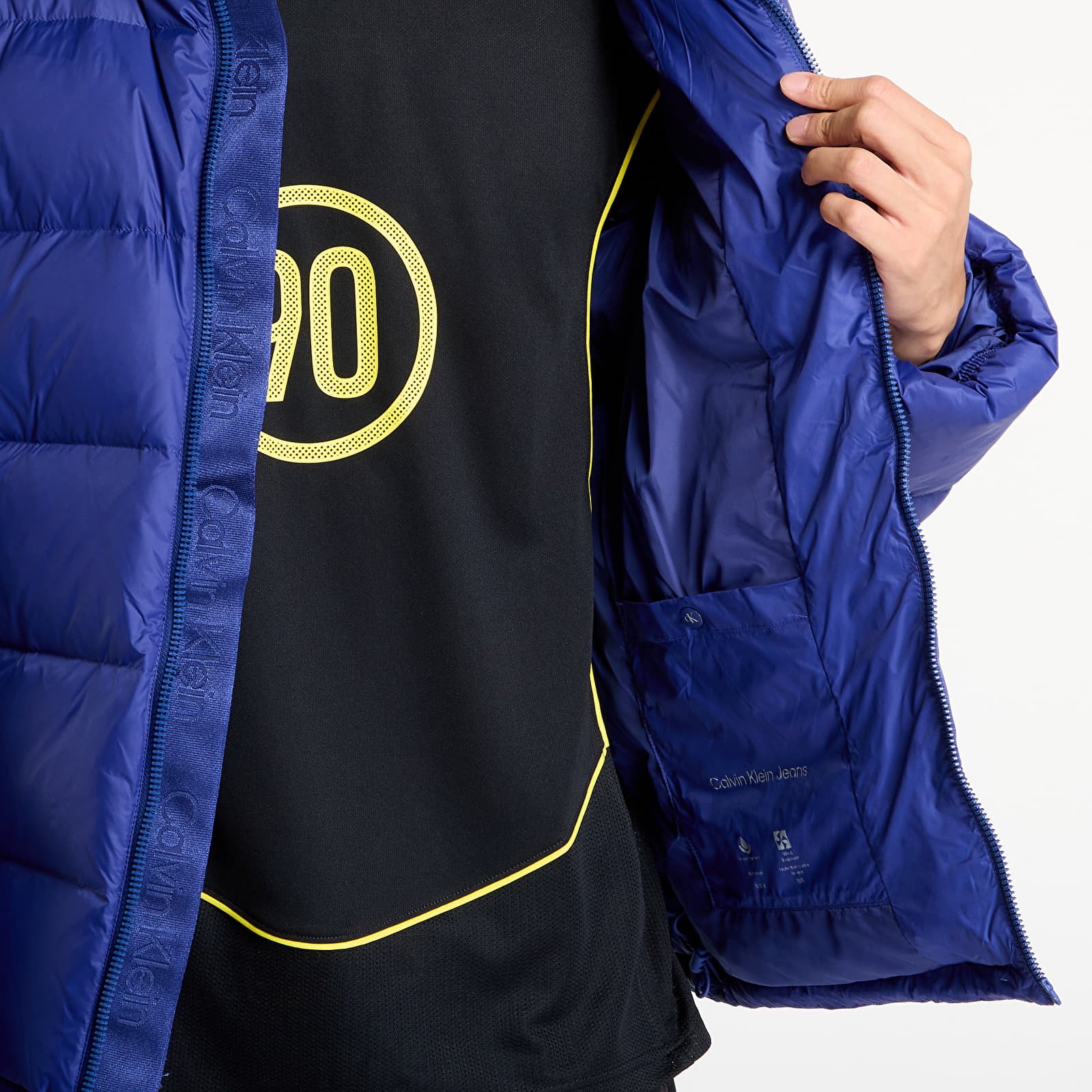 Puffer-jakker Calvin Klein Jeans Ls Nylon Zip Off Hooded Jacket Blue