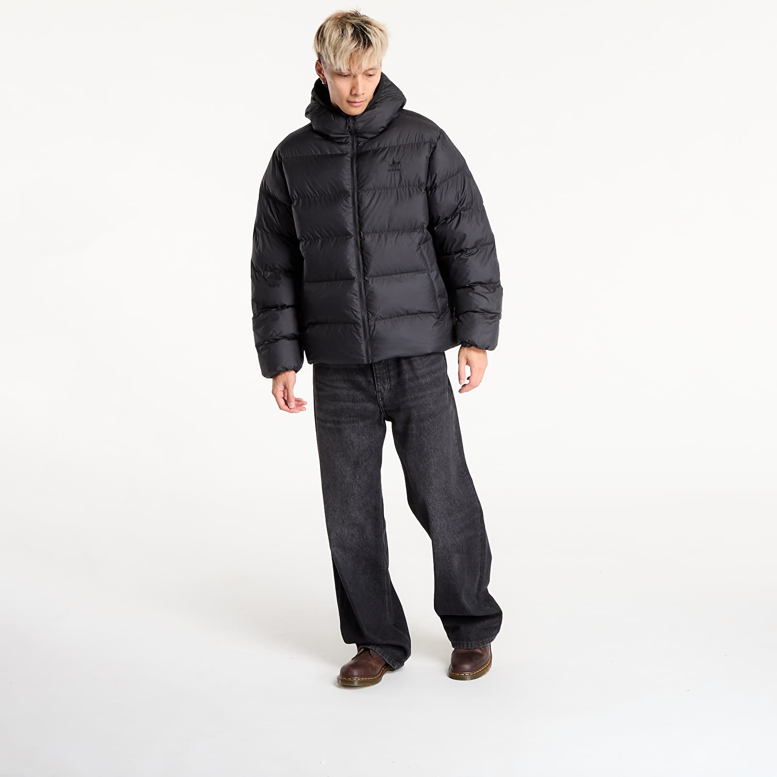 Пухени якета adidas Tonal Hooded Puffer Jacket Black