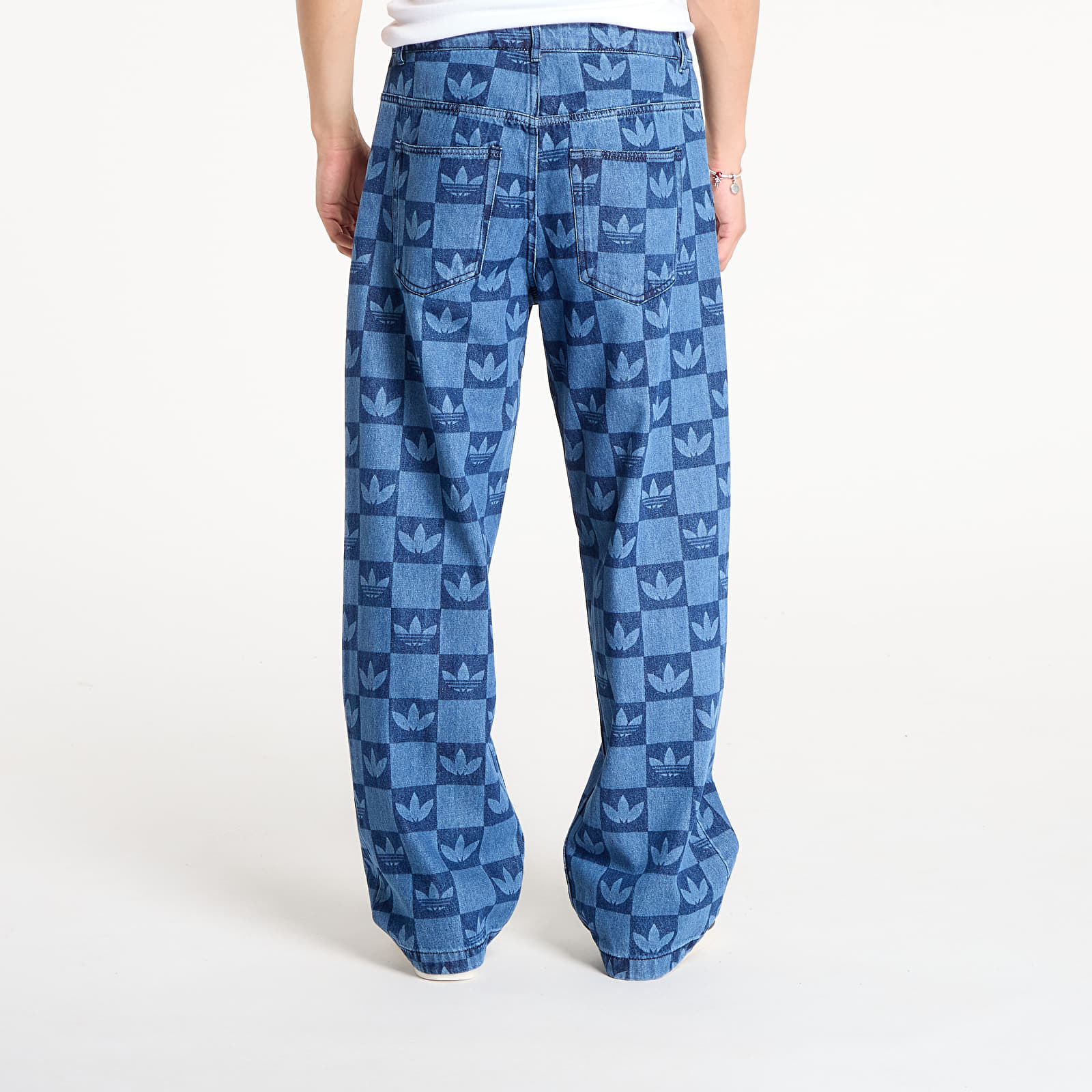 Jeans adidas Monogram All Over Print Regular Denim Pants Indigo Denim