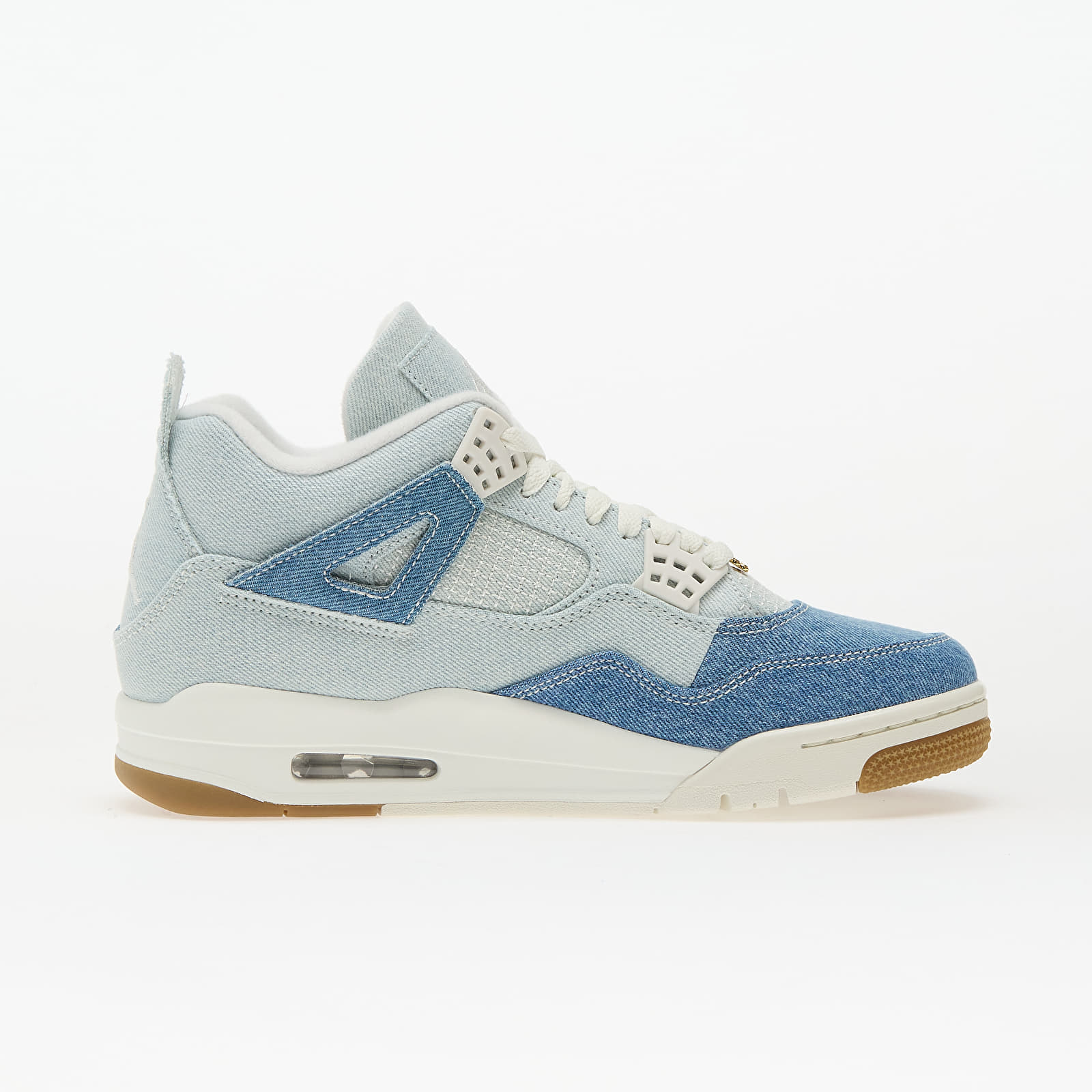 Chaussures et baskets femme Air Jordan 4 Retro W "Denim Worn Blue" (IB6716-100) Sail/ Sail-Gum Lt Brown-Worn Blue-Mtlc Gold