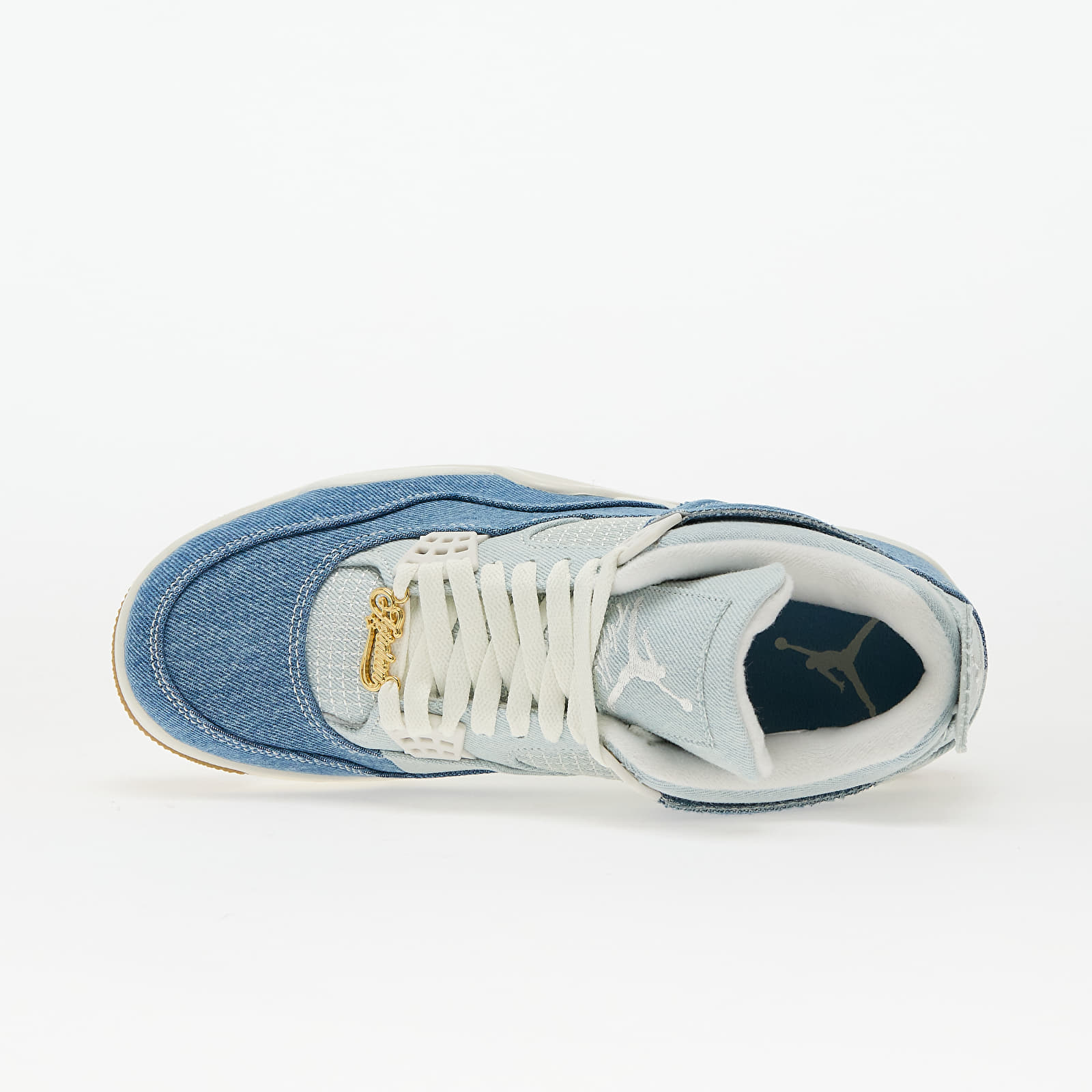 Chaussures et baskets femme Air Jordan 4 Retro W "Denim Worn Blue" (IB6716-100) Sail/ Sail-Gum Lt Brown-Worn Blue-Mtlc Gold