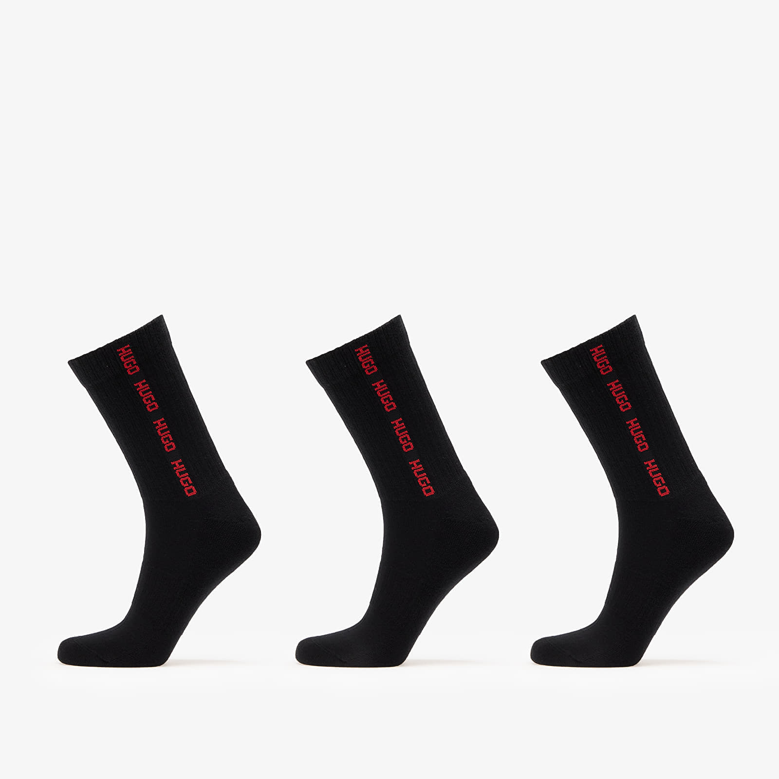 Чорапи Hugo Boss 3-Pack Qs Rib Tape Md Black 43-46
