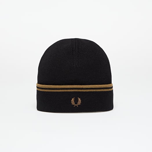 FRED PERRY Twin Tipped Merino Wool Beanie Black/ Shadedston