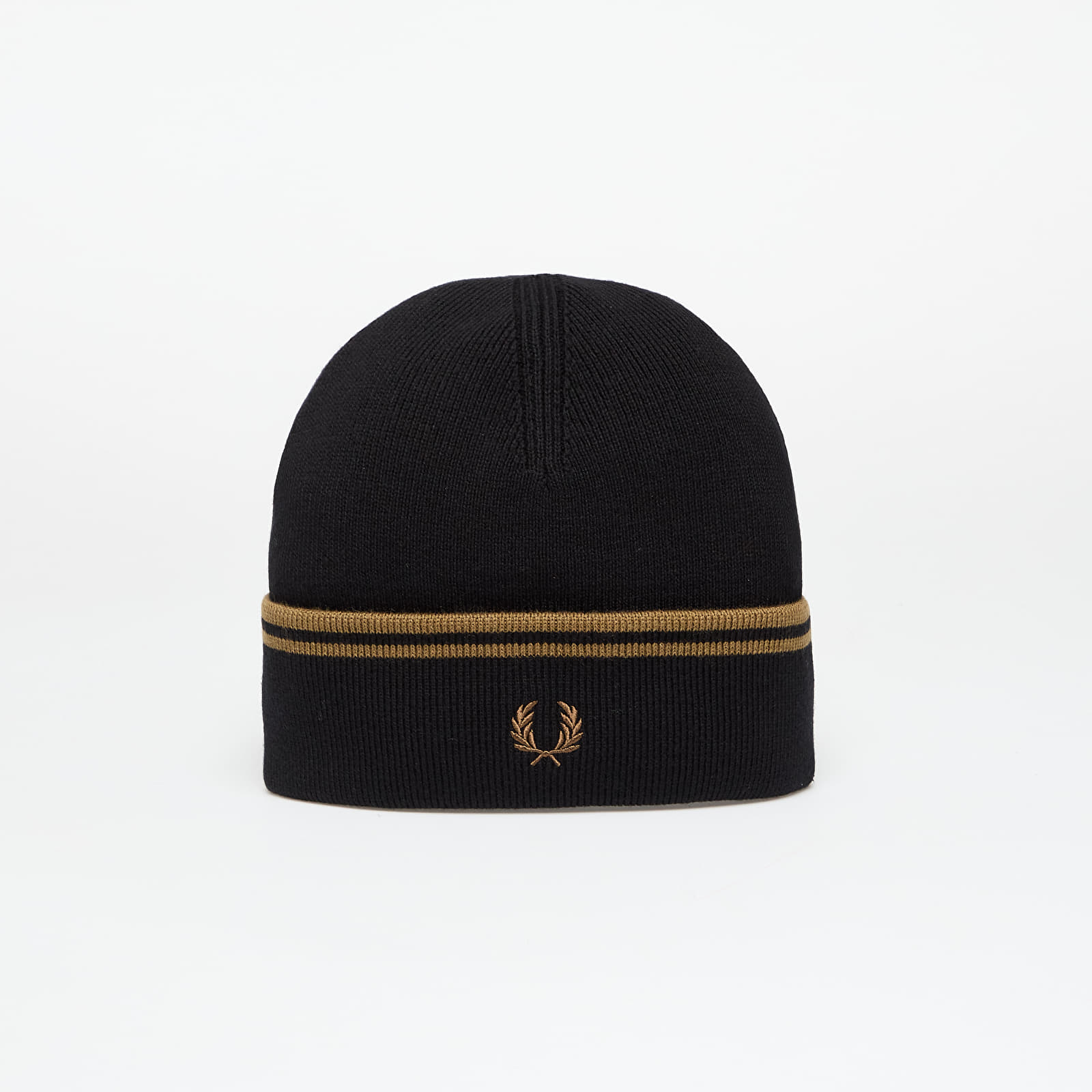 Шапки FRED PERRY Twin Tipped Merino Wool Beanie Black/ Shadedston