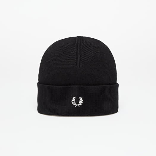 FRED PERRY Classic Beanie Black/ Snow White
