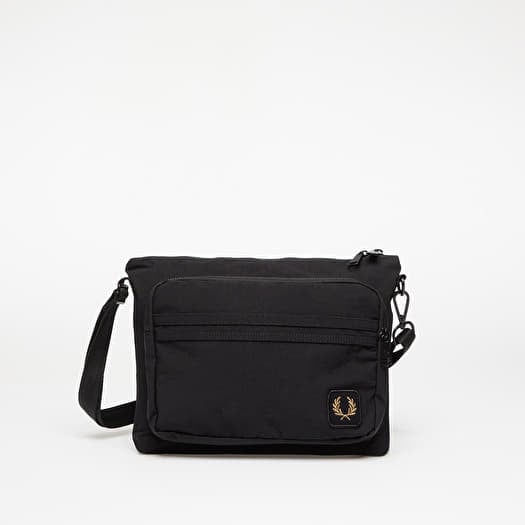 FRED PERRY Nylon Badge Crossbody Bag Black