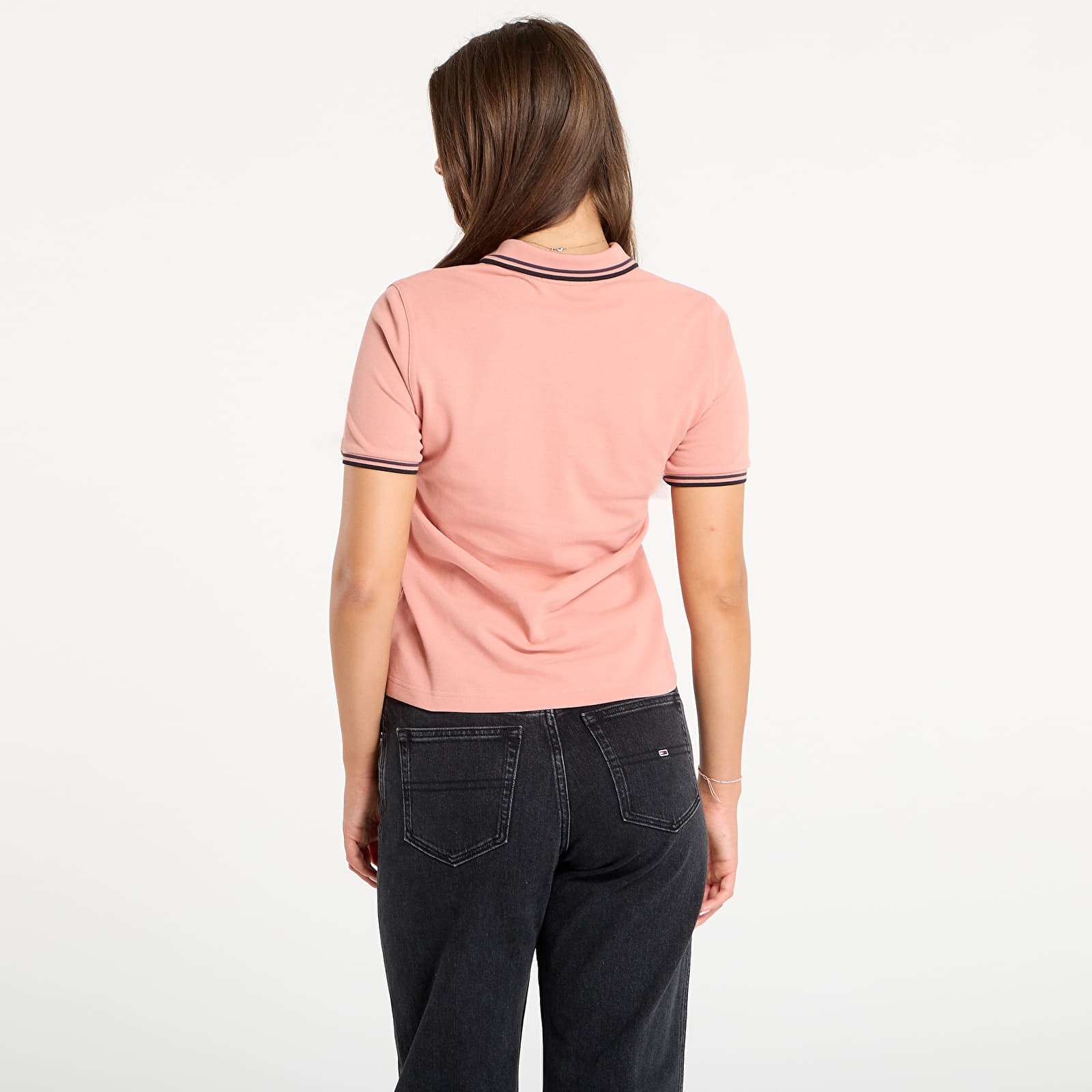 Női pólók FRED PERRY Twin Tipped Shirt Blossom Pink/ Anchor Grey/ Black