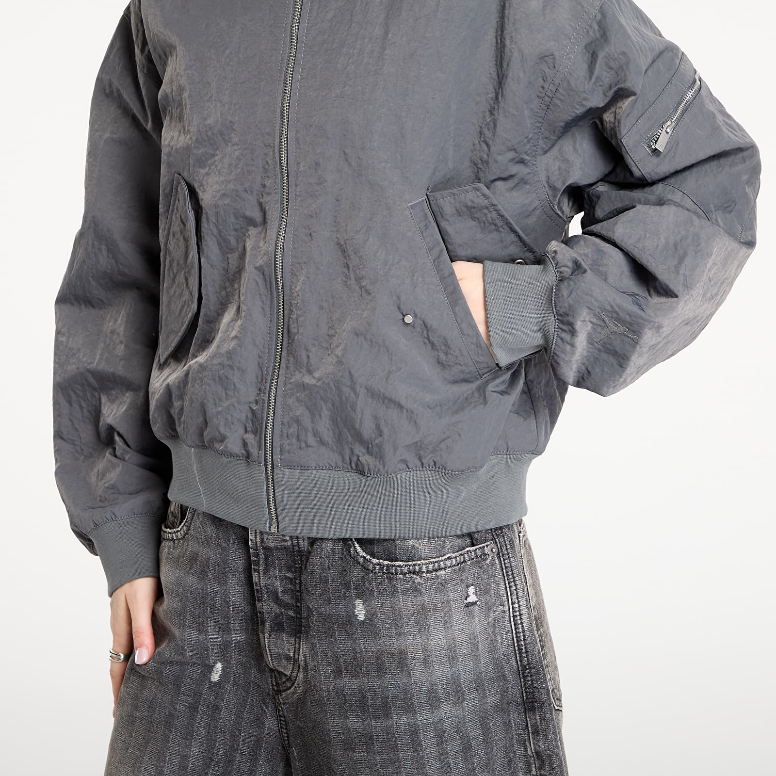 Kabátok Jordan Flight Renegade Women's Jacket Iron Grey/ Lt Smoke Grey