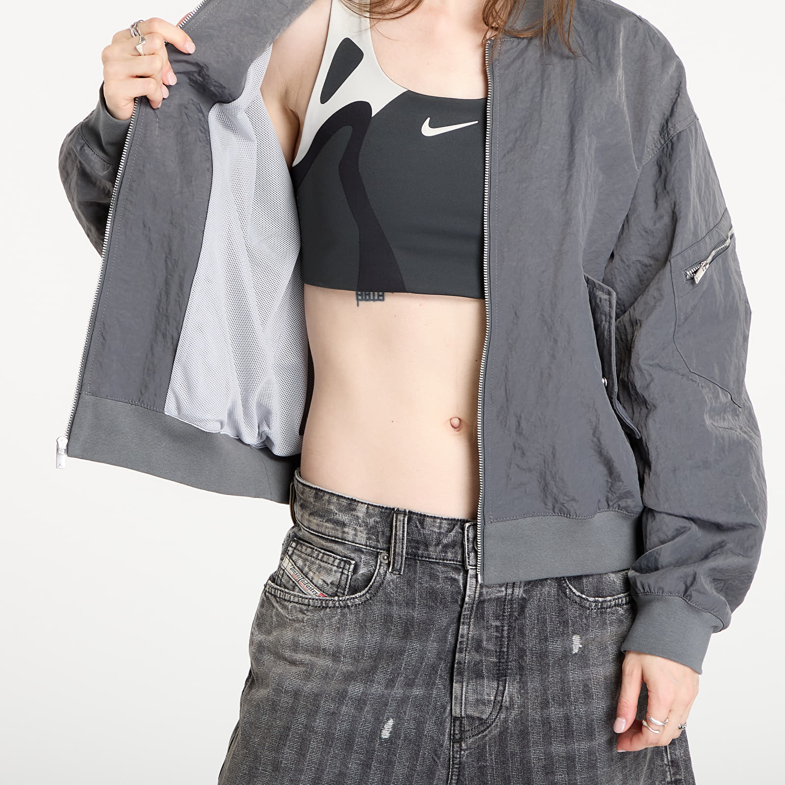 Kabátok Jordan Flight Renegade Women's Jacket Iron Grey/ Lt Smoke Grey