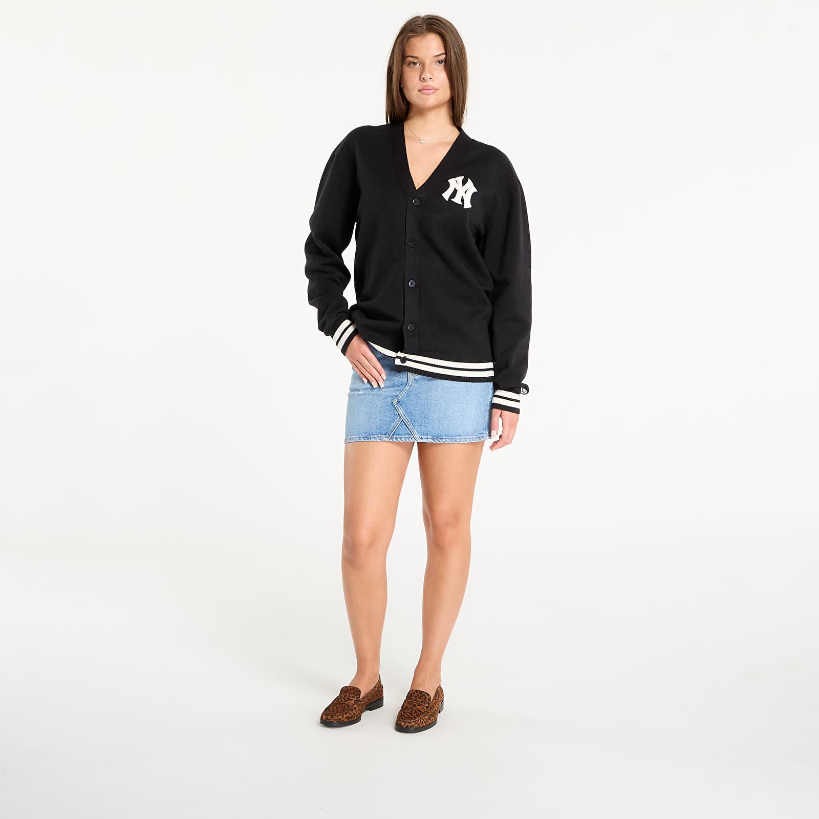 Férfi pulóverek New Era MLB Knit Cardigan New York Yankees UNISEX Black
