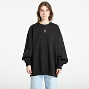 adidas Essentials Fleece Long Oversized Crew Sweatshirt Black