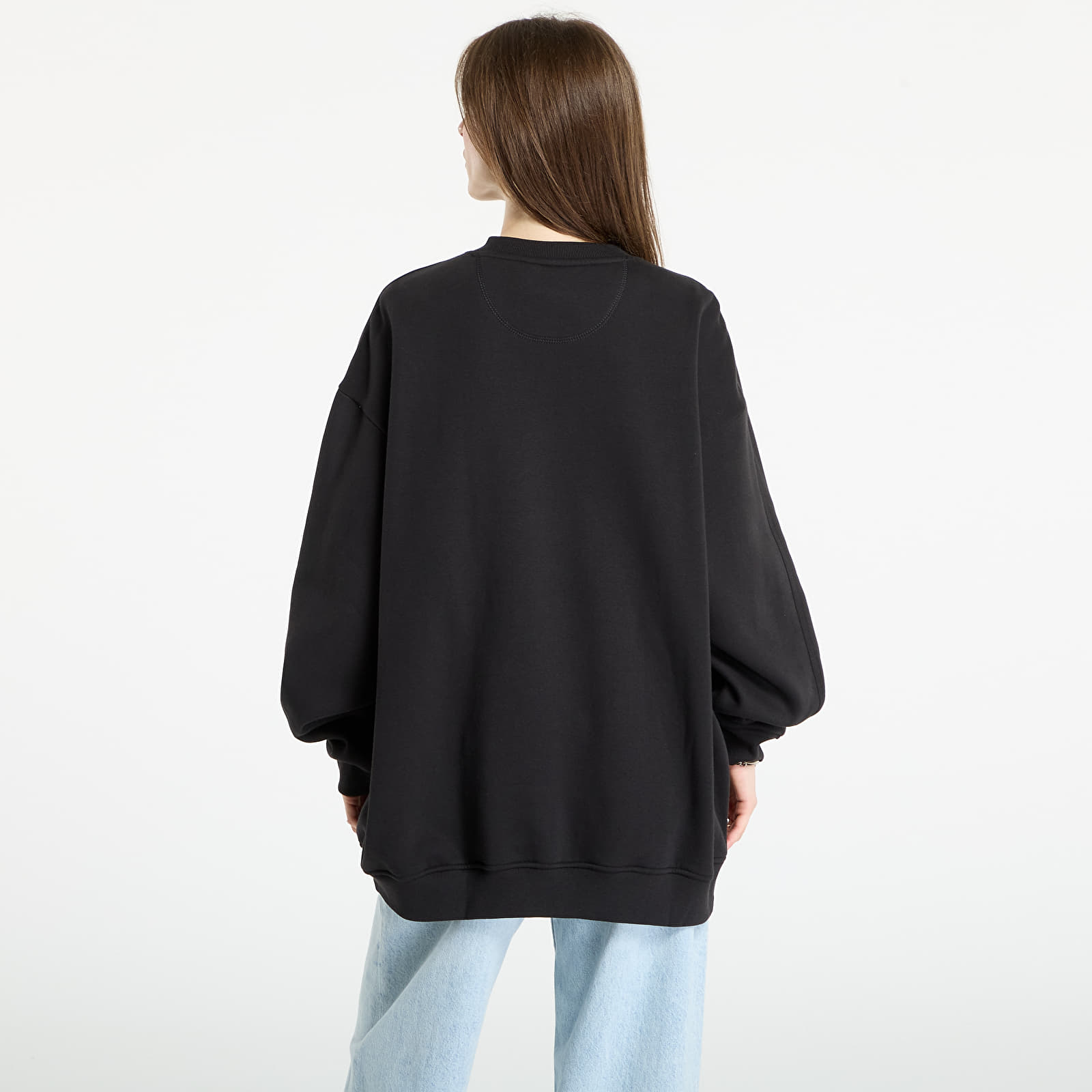 Mikinas ar kapuci un sporta krekli adidas Essentials Fleece Long Oversized Crew Sweatshirt Black