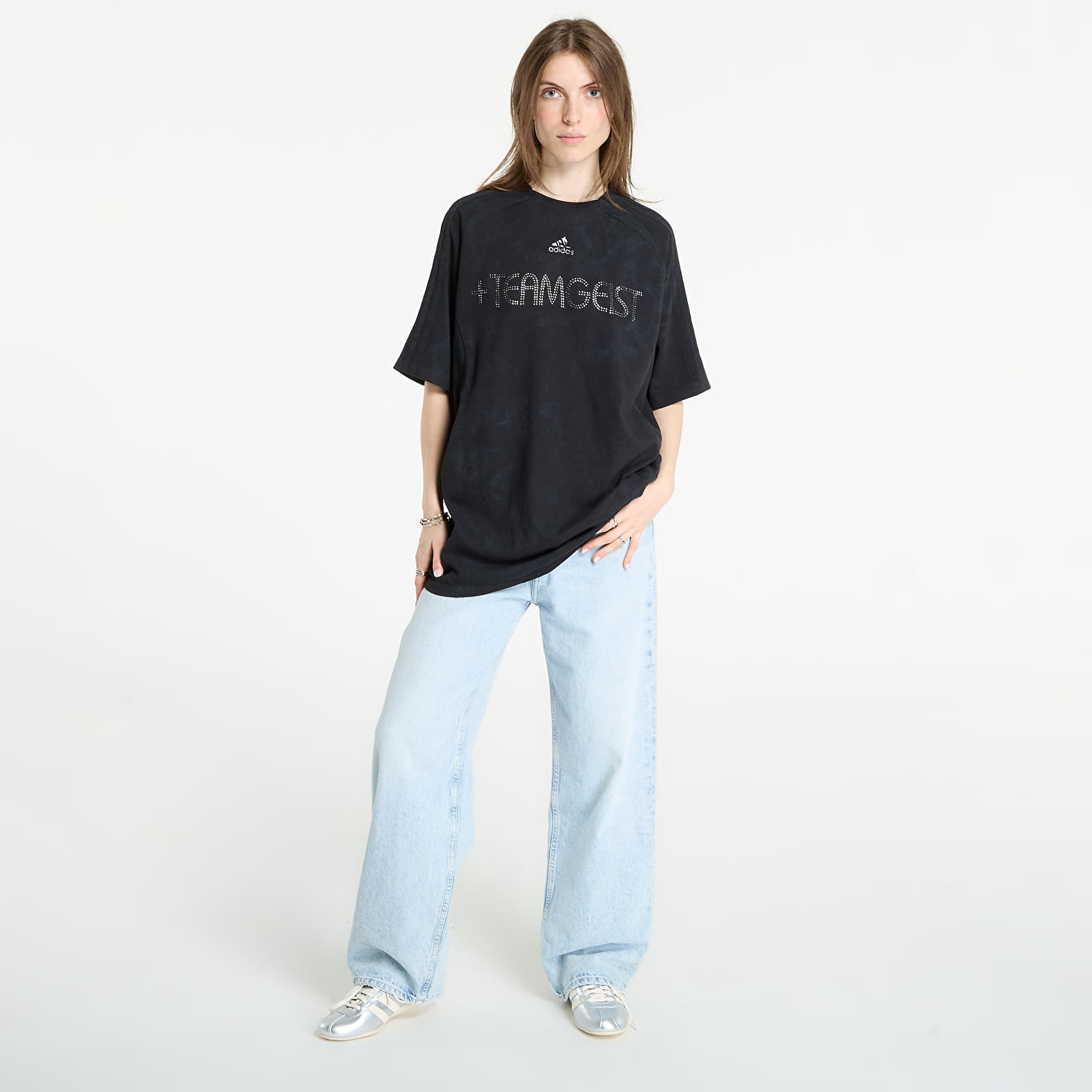 T-Shirts adidas Adilenium Season 4 Teamgeist Washed Rhinestone T-Shirt Black