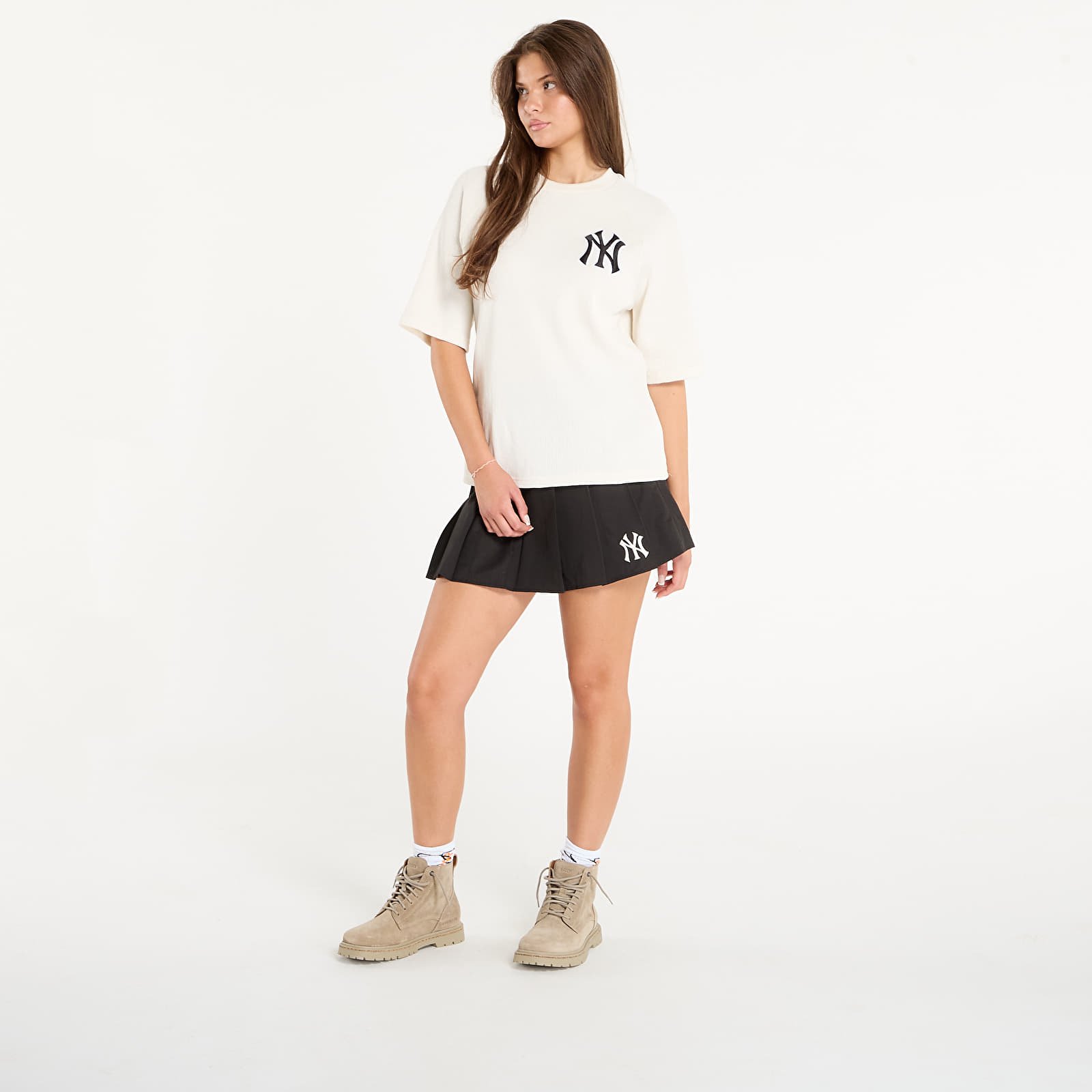 Men's T-shirts New Era MLB Waffle New York Yankees UNISEX Off White