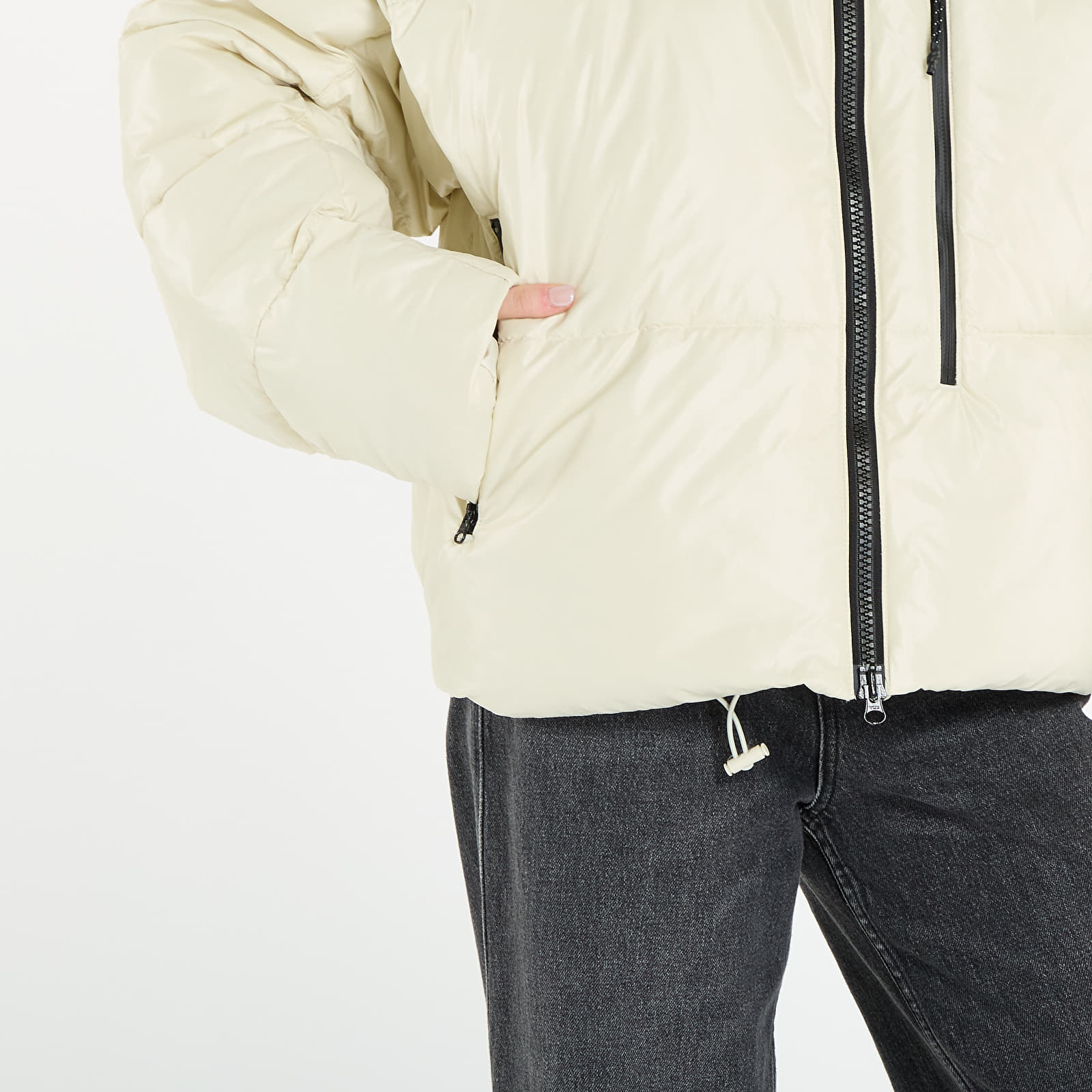 Pufferjoped adidas By Stella McCartney Short Padded Winter Jacket Almond Milk-smc