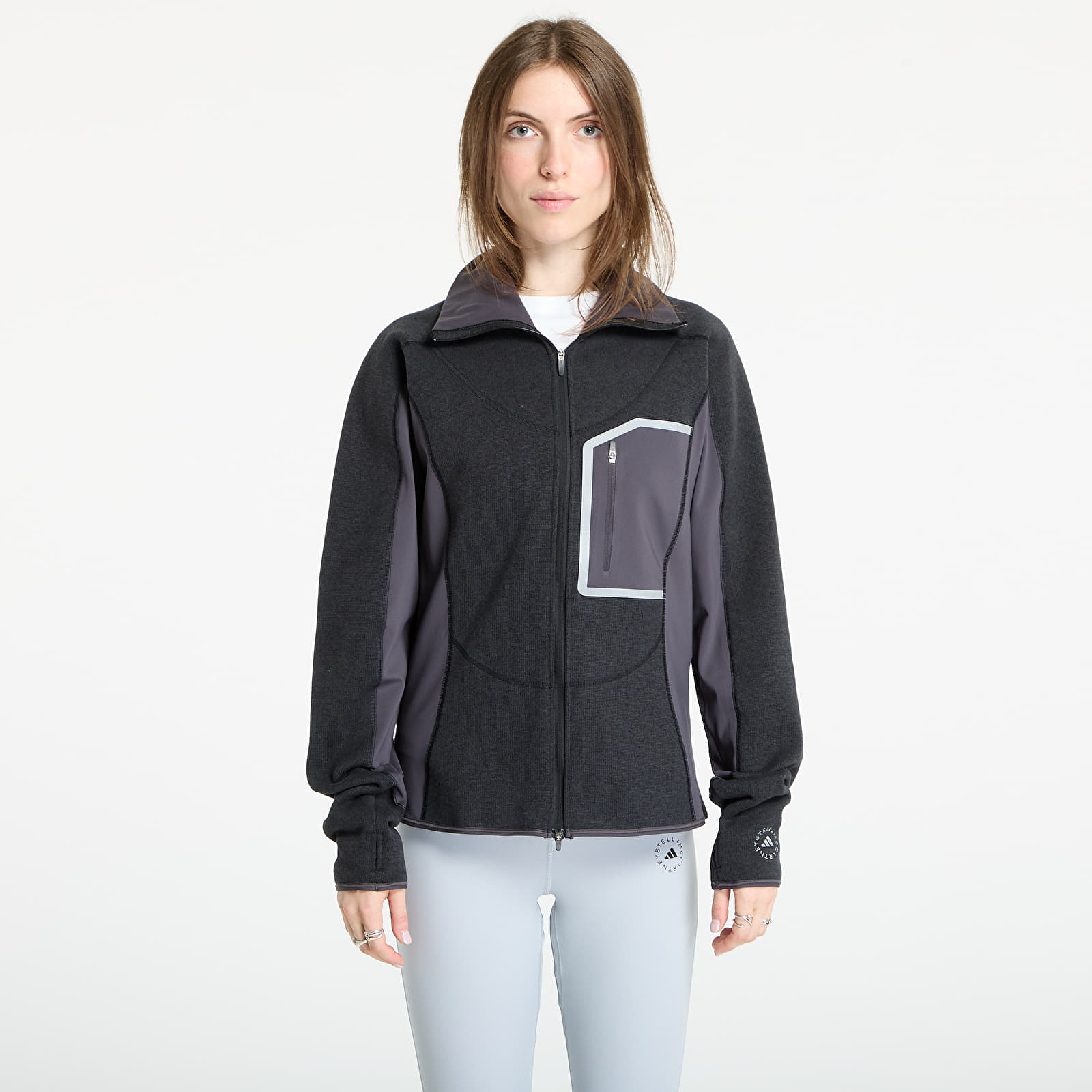 Hoodies en truien adidas By Stella McCartney CLIMAWARM Running Full-Zip Midlayer Black/ Utility Black