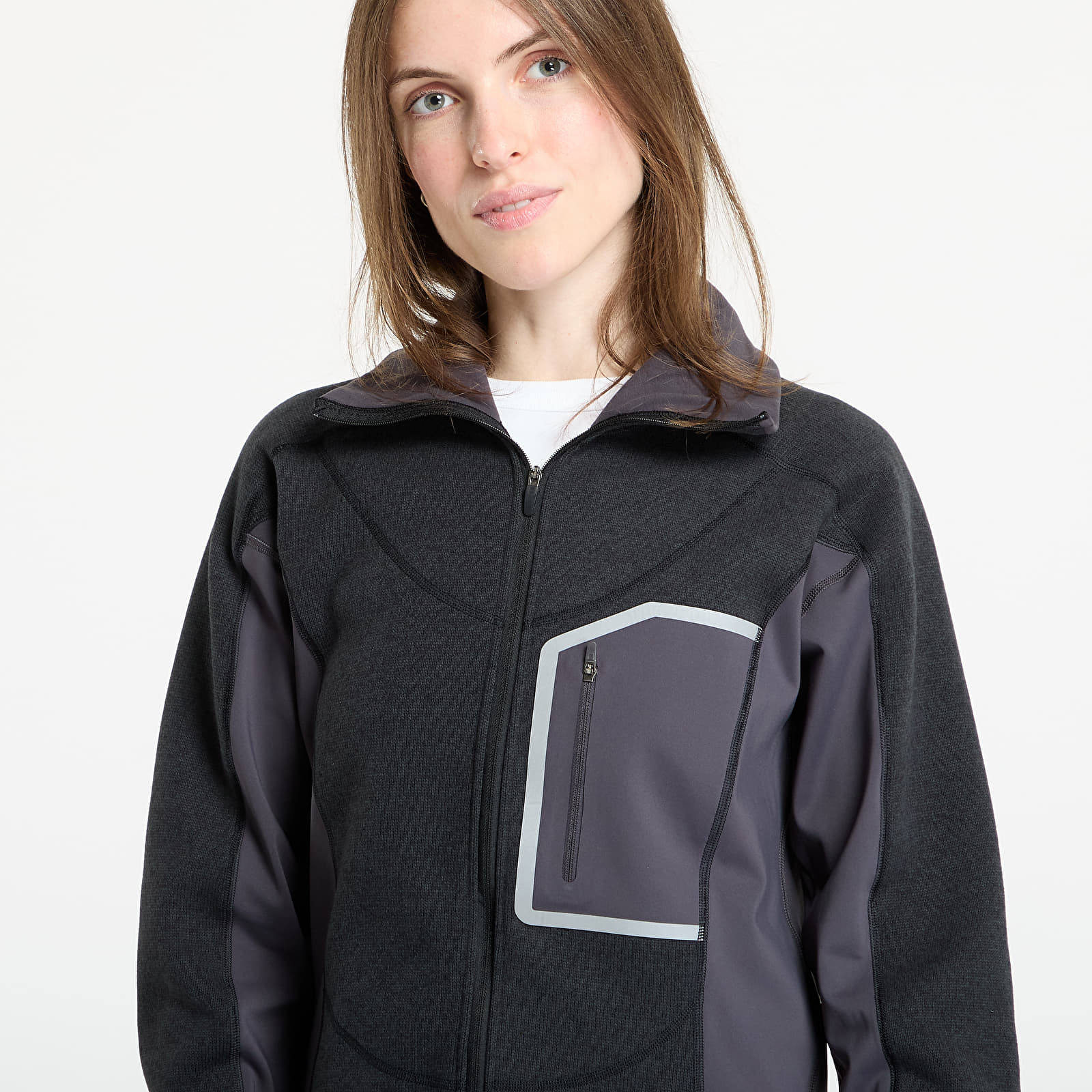 Hoodies en truien adidas By Stella McCartney CLIMAWARM Running Full-Zip Midlayer Black/ Utility Black