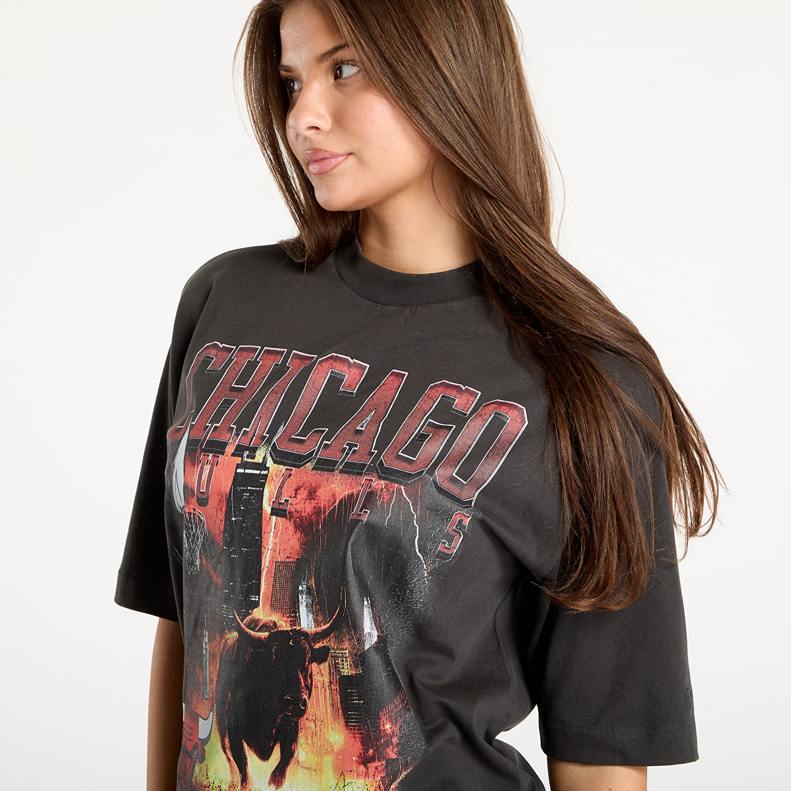 Мъжки тениски New Era NBA Washed Graphic Chicago Bulls UNISEX Heather Gray