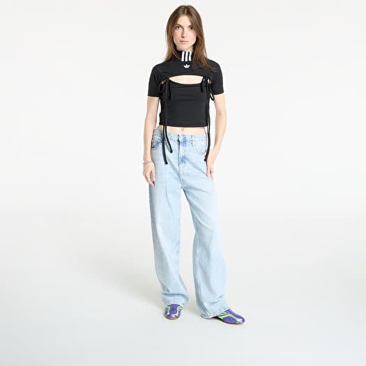 Tank Tops adidas Ribbon Cut Out Crop Top Black (JX2537) | Footshop