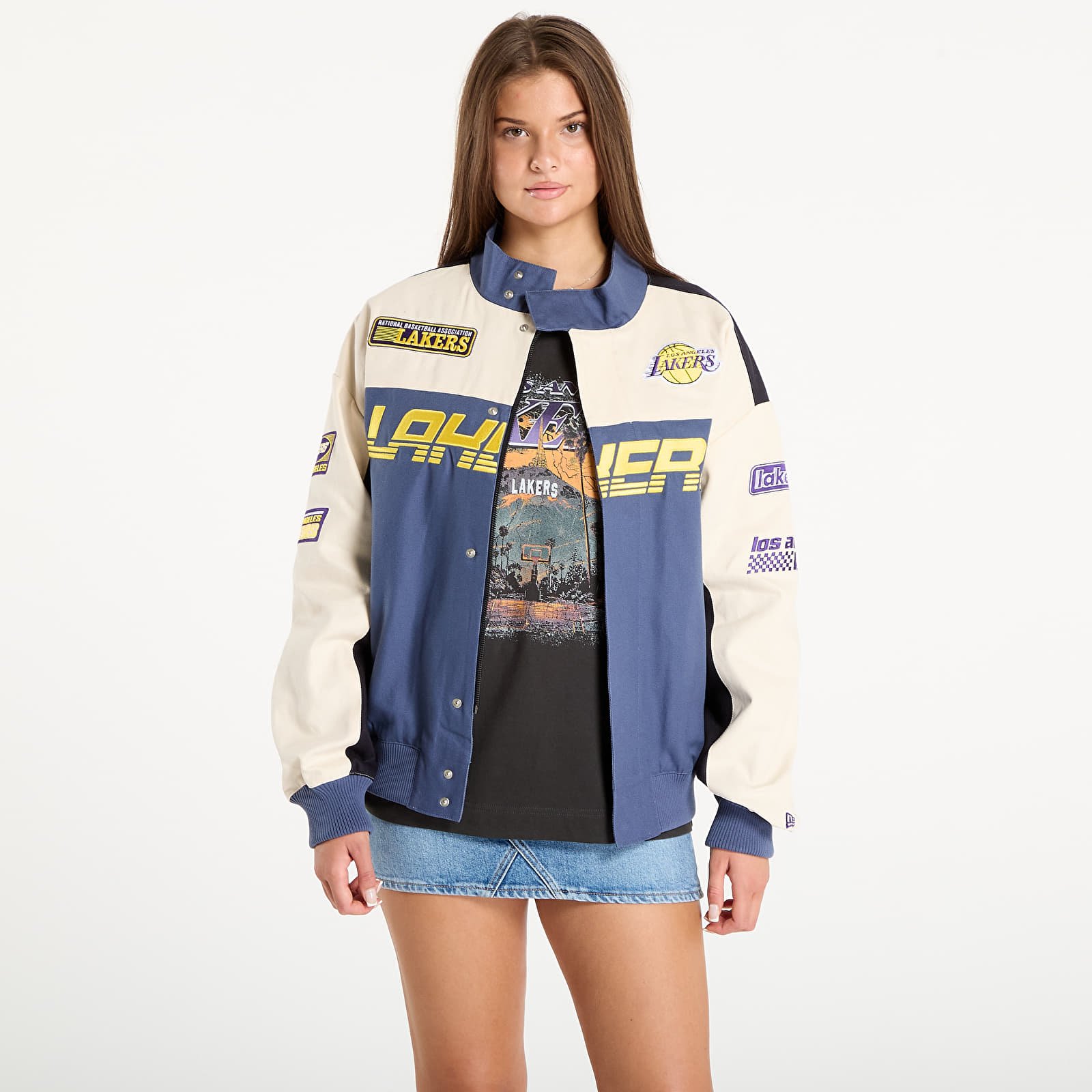 Férfi kabátok New Era NBA Motorsport Los Angeles Lakers UNISEX Min