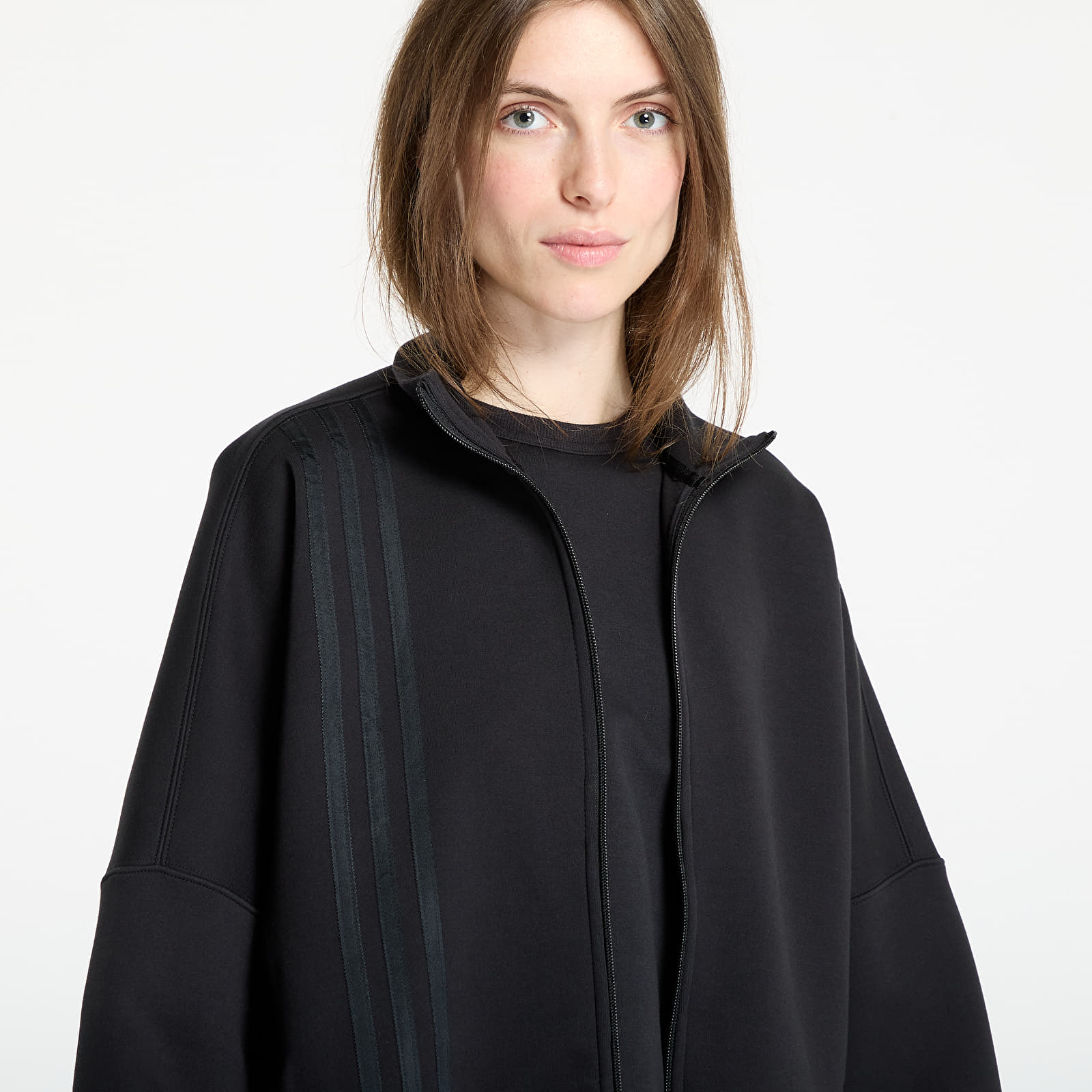 Mikinas ar kapuci un sporta krekli adidas Off Placed 3-Stripes Zip Up Black