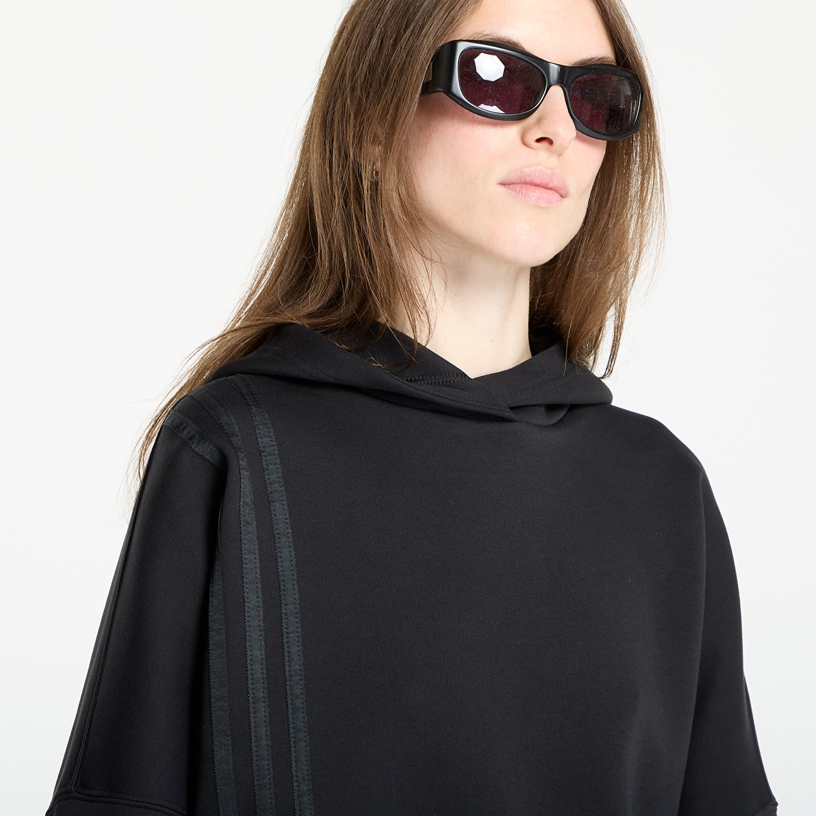 Mikinas ar kapuci un sporta krekli adidas Off Placed 3-Stripes Hoodie Black