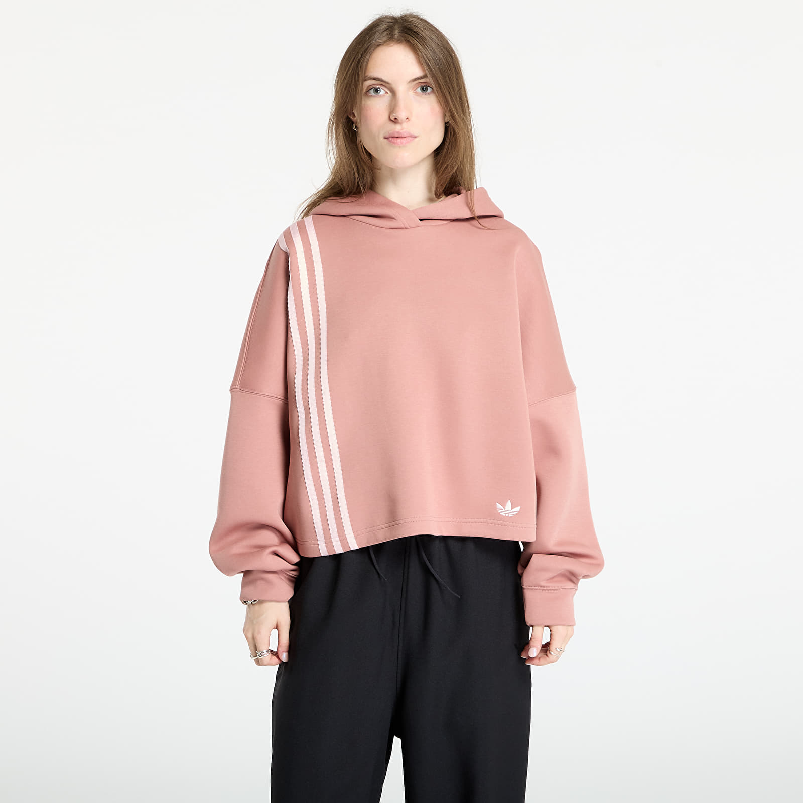 Mikinas ar kapuci un sporta krekli adidas Off Placed 3-Stripes Hoodie Warm Clay